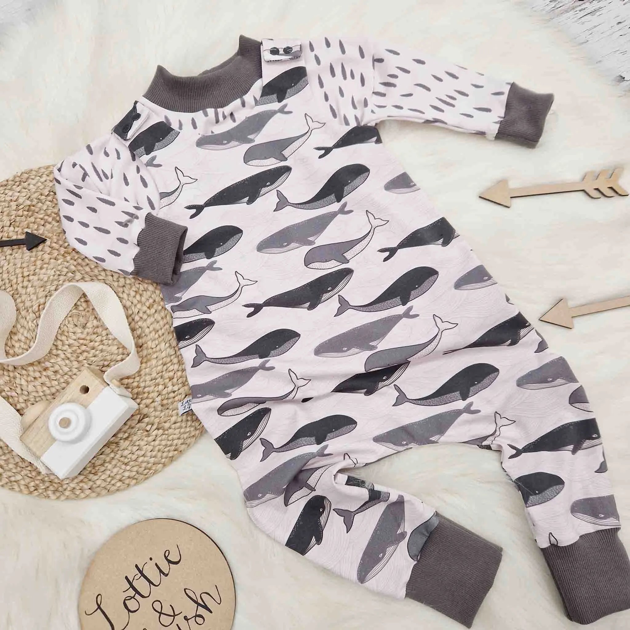 Whale Print Baby & Toddler Dungarees - Cute Denim Overalls for Boys & Girls - Perfect for Playtime, Daycare & Family Photos