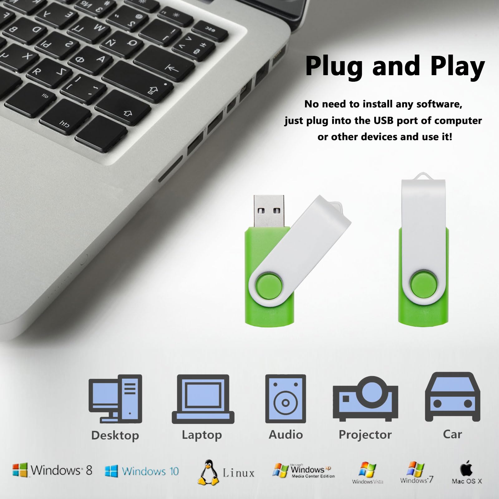 100 Pack 512MB USB 2.0 Flash Drives - Bulk Memory Sticks in 5 Assorted Colors - Wholesale USB Storage for Business, School & Data Transfer