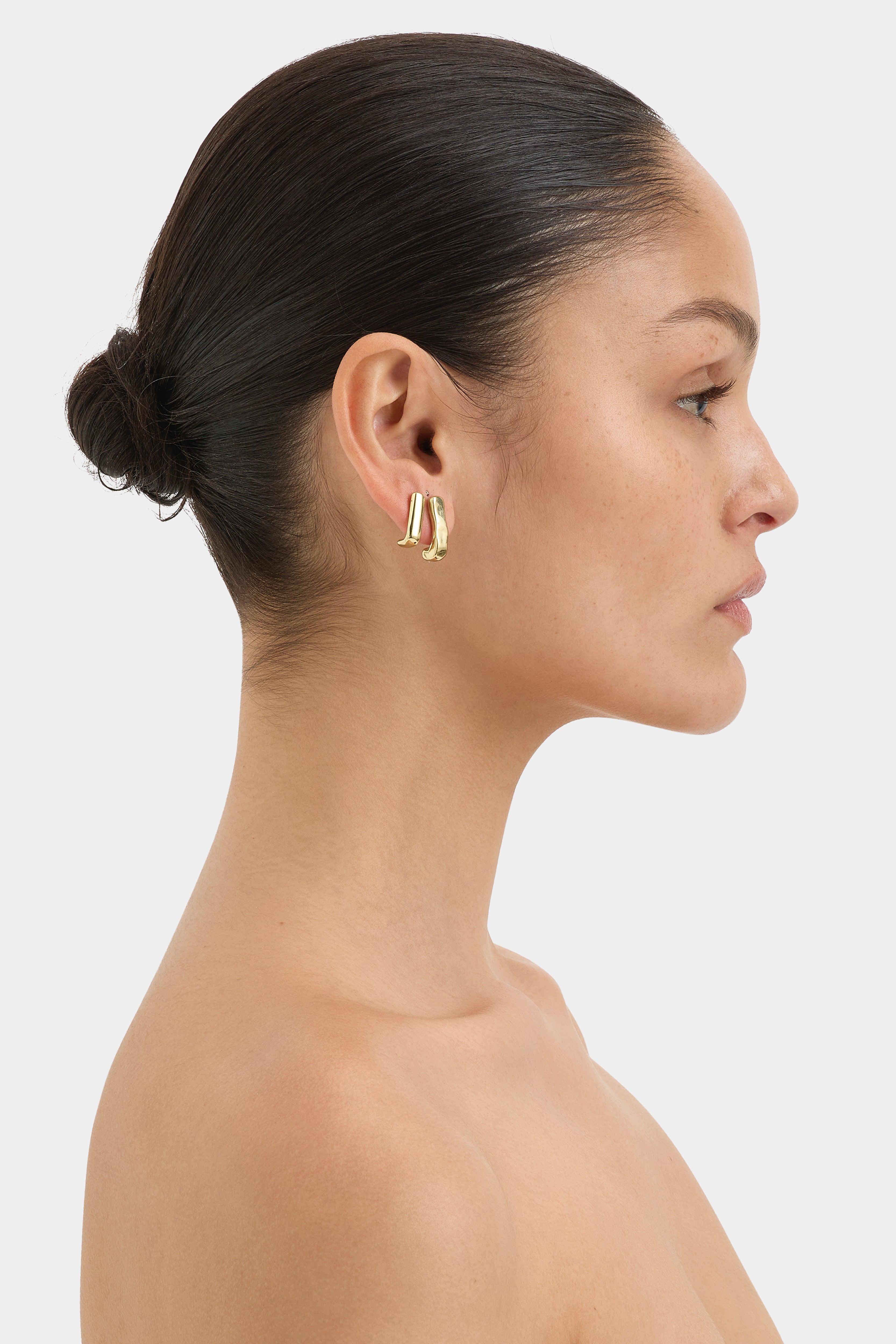 Aulenti Half Hoop Earrings for Women - 14K Gold Plated Minimalist Dainty Huggie Hoops - Perfect for Everyday Wear, Work & Special Occasions