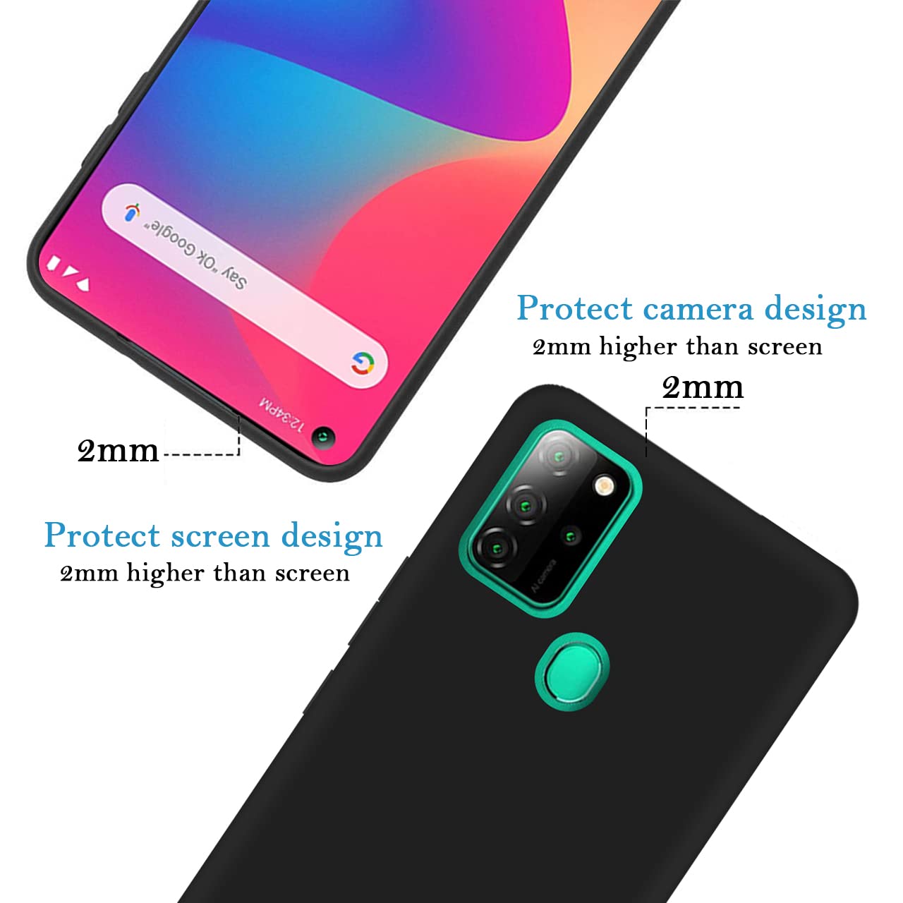 Custom Personalized Photo & Text Name Phone Case for BLU G91/V91 - Anti-Scratch Soft TPU Protective Cover (Black) - Perfect Gift for Birthday, Anniversary & Daily Protection