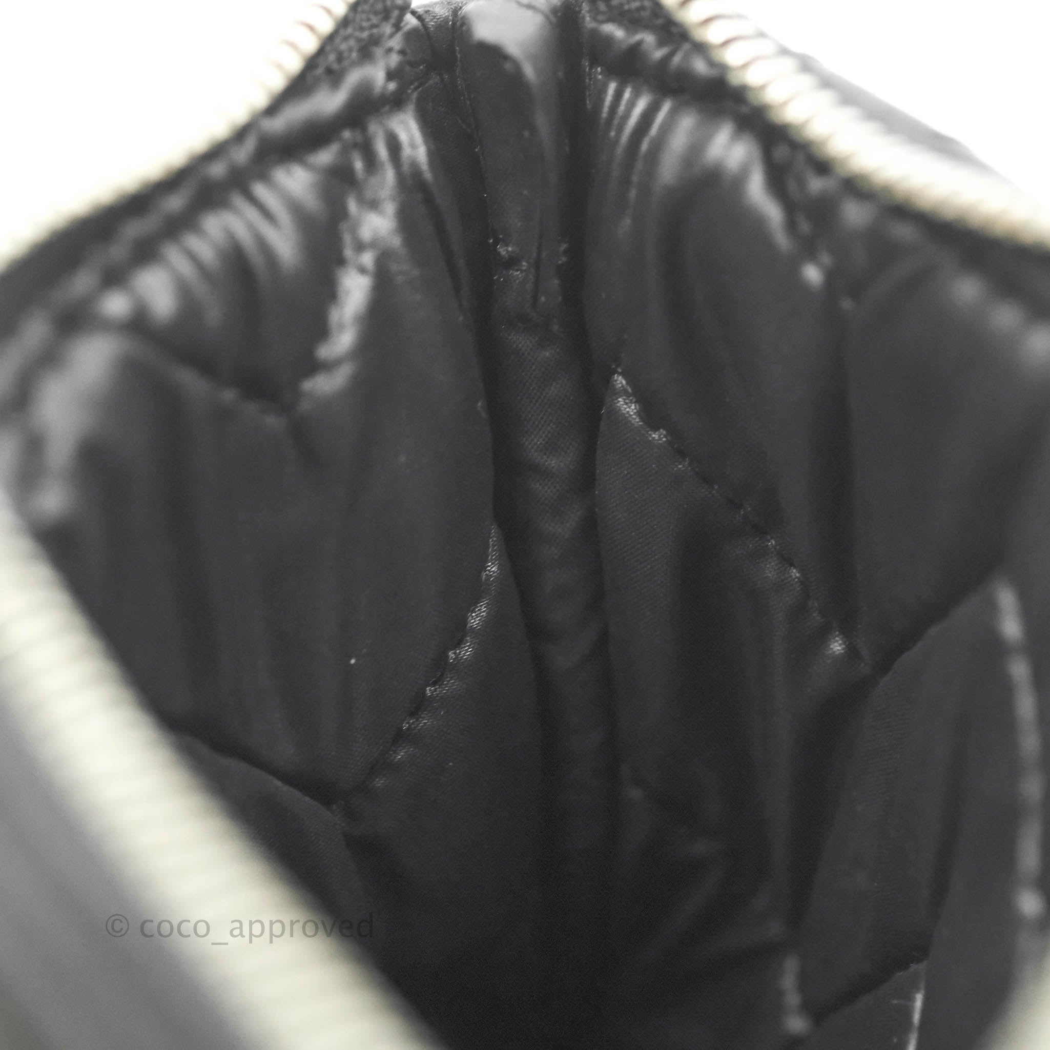 Chanel Chevron Mini O Case Black Caviar Leather with Silver Hardware - Luxury Crossbody Bag for Women, Perfect for Evening Out & Special Occasions
