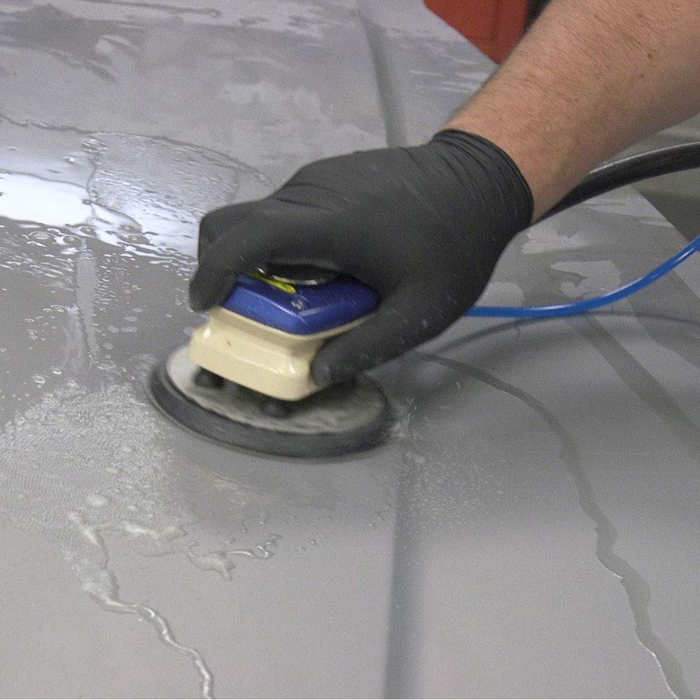 5 Inch Wet Jitterbug Block Sander - Air Pneumatic Orbital Sander with Water Hose Hook and Loop Pad - Perfect for Auto Body Sanding, Woodworking & Surface Preparation