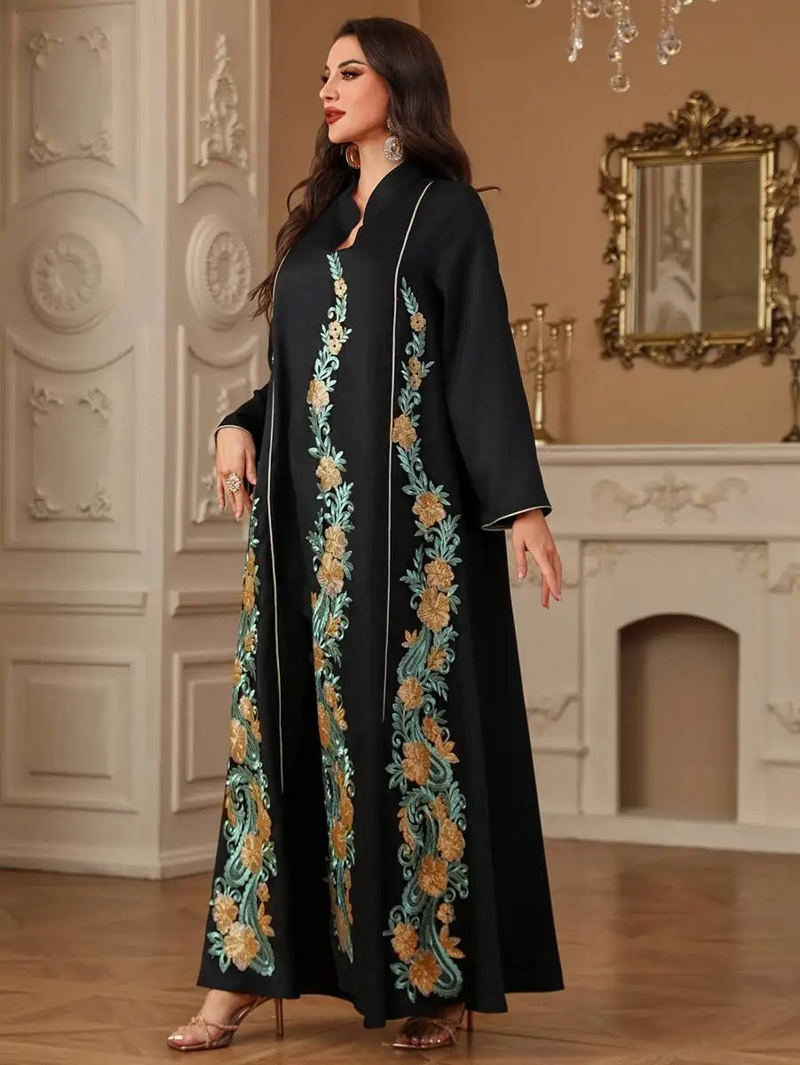 Elegant Eid Embroidery Caftan Dress for Women - Flowy Party & Wedding Kaftan Gown #244215 | Perfect for Eid Celebrations, Bridal Showers & Special Occasions