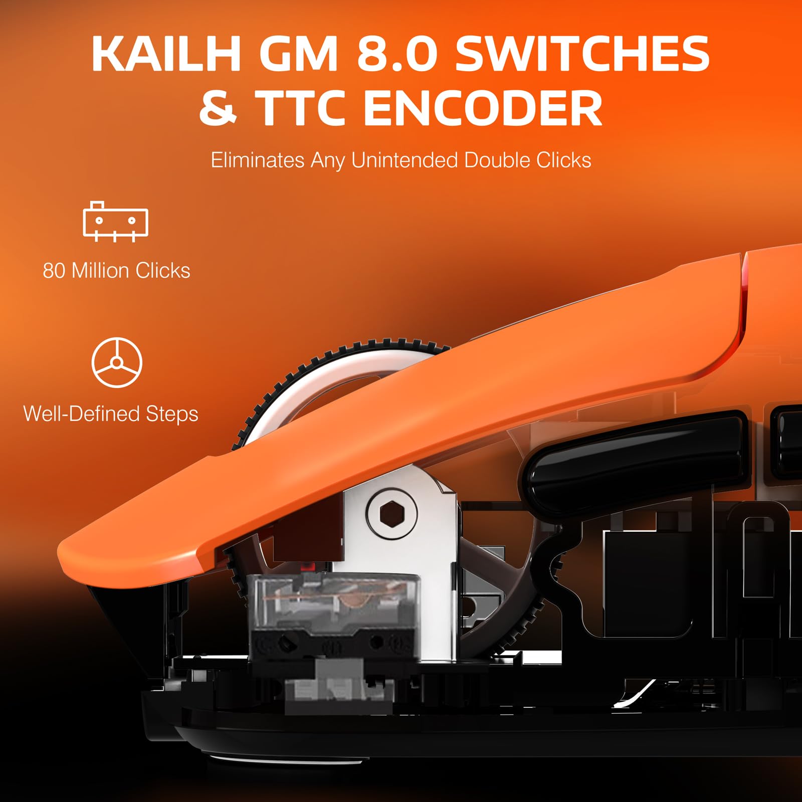 ATTACK SHARK X3 Wireless Gaming Mouse - 49g Lightweight Ergonomic Design, PAW3395 Sensor with 26K DPI, 200-Hour Battery, Triple Mode Connectivity, 7 Programmable Buttons - Perfect for PC, Laptop, Mac Gaming (Orange) - Ideal for FPS, MOBA, Esports & Office Work
