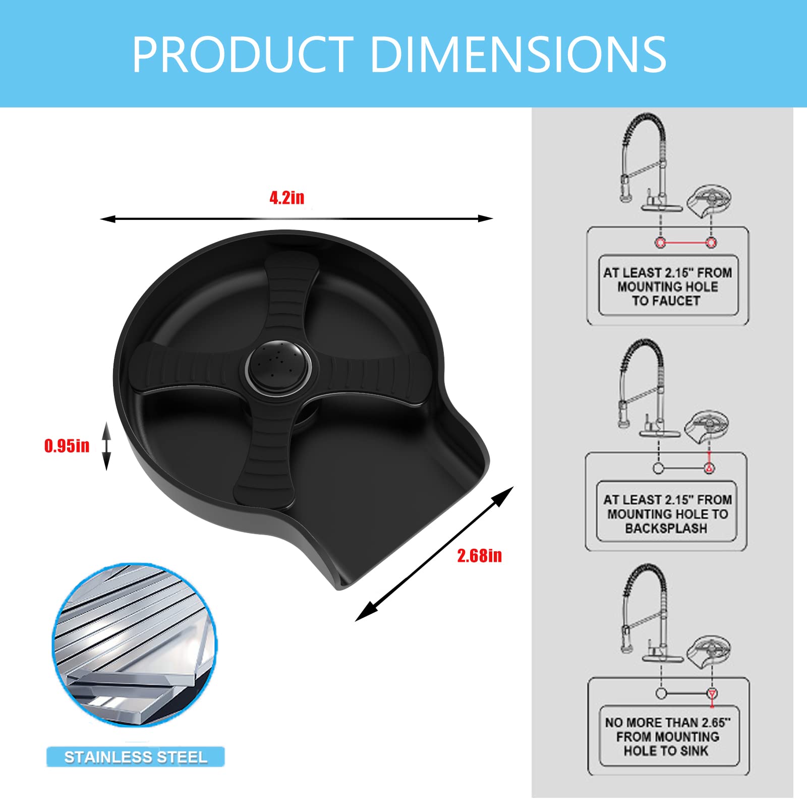 Stainless Steel Kitchen Sink Glass Rinser & Bottle Washer - Durable Faucet Attachment for Washing Wine Glasses, Baby Bottles and Kitchenware | Perfect for Home Bars, Restaurants and Dishwashing Stations