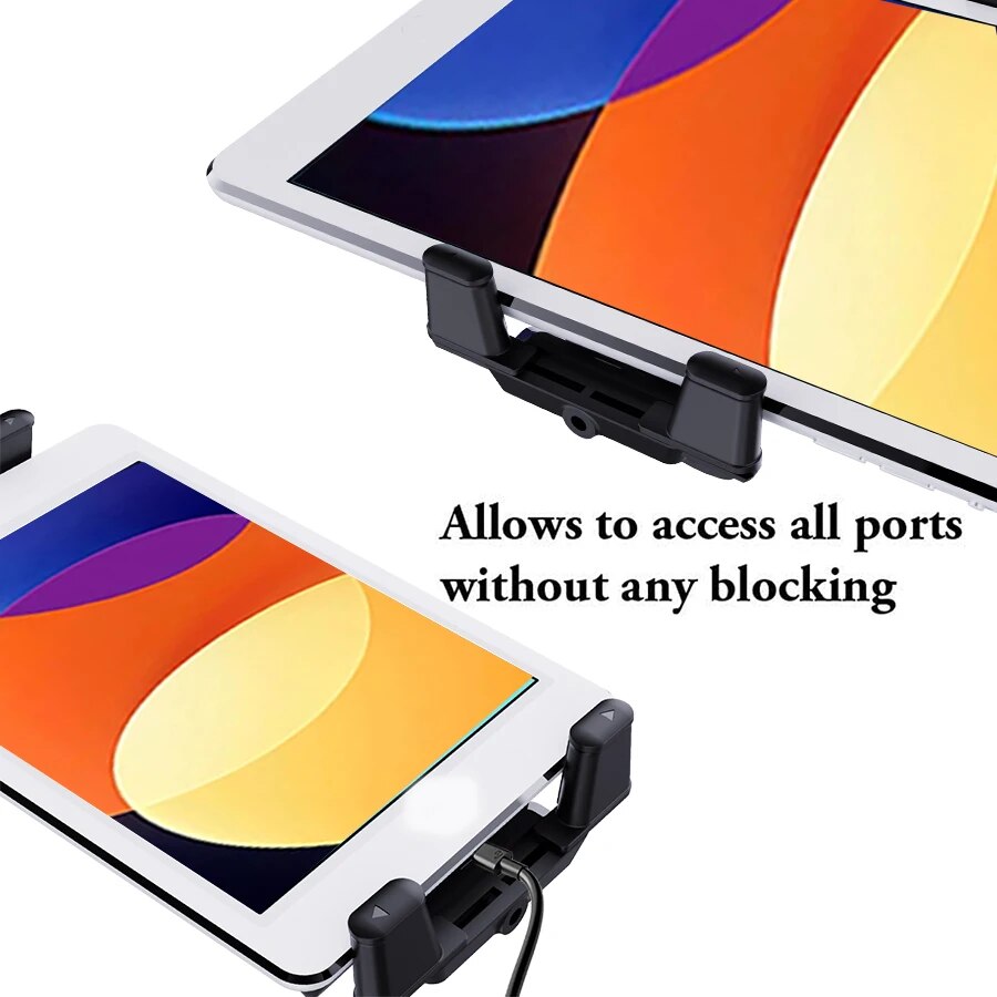 360° Rotatable Car CD Slot Phone & Tablet Mount Holder - Adjustable Clamp for 12cm to 24.6cm Devices, Fits Phones & Tablets with Cases (2.2cm Thick Jaw) - Perfect for GPS Navigation & Hands-Free Driving