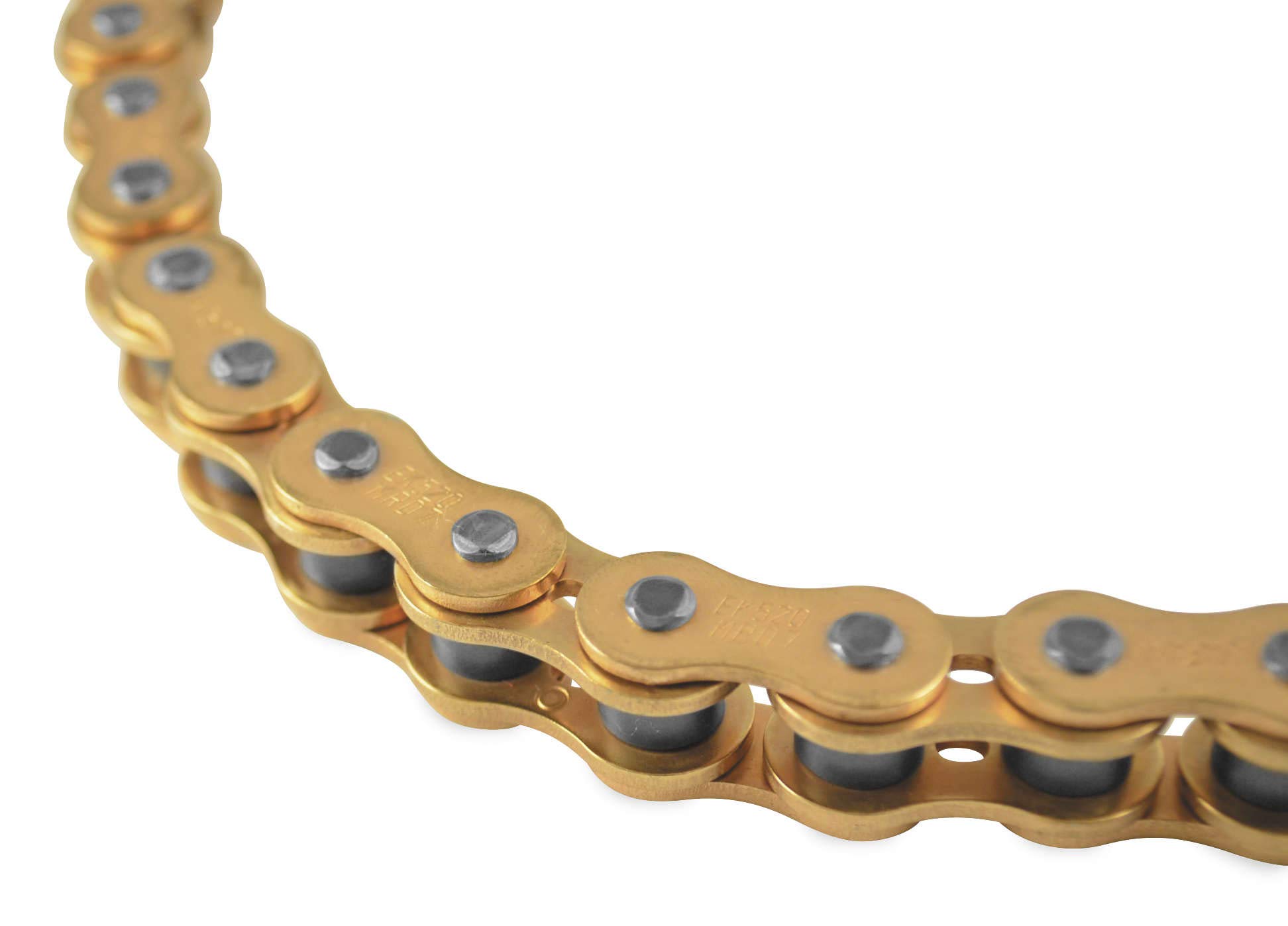 EK 520MRD7-120 Gold Motorcycle Chain - 520 Series, 120 Links, Heavy Duty Street Bike Chain - Perfect for Harley, Honda, Yamaha & Suzuki Cruisers