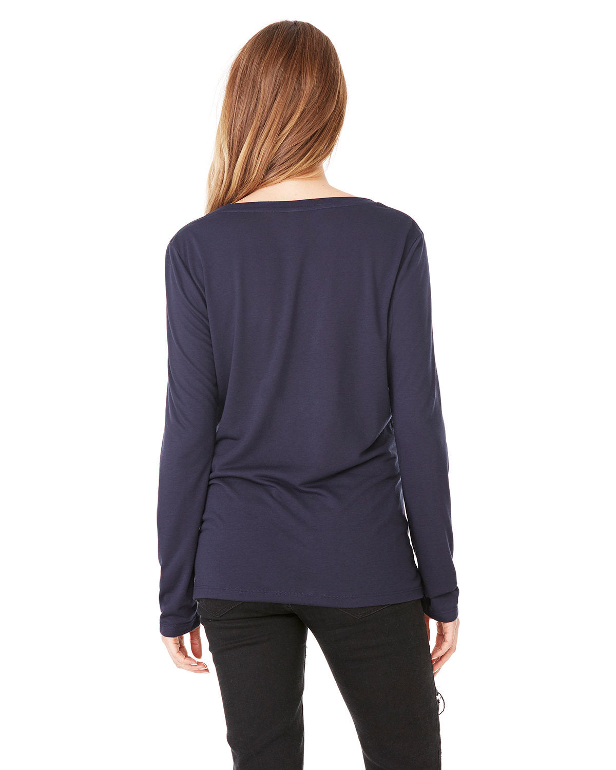 Bella + Canvas 8855 Women's Flowy Long Sleeve V-Neck T-Shirt - Soft & Comfortable for Casual Wear, Layering & Everyday Outfits