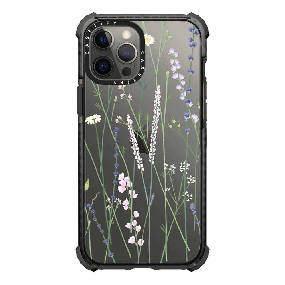 CASETiFY Ultra Impact Case for iPhone 12 Pro Max - Gigi Garden Florals Clear Black - Shockproof Protective Phone Cover with Stylish Floral Design - Perfect for Everyday Use, Travel & Outdoor Activities