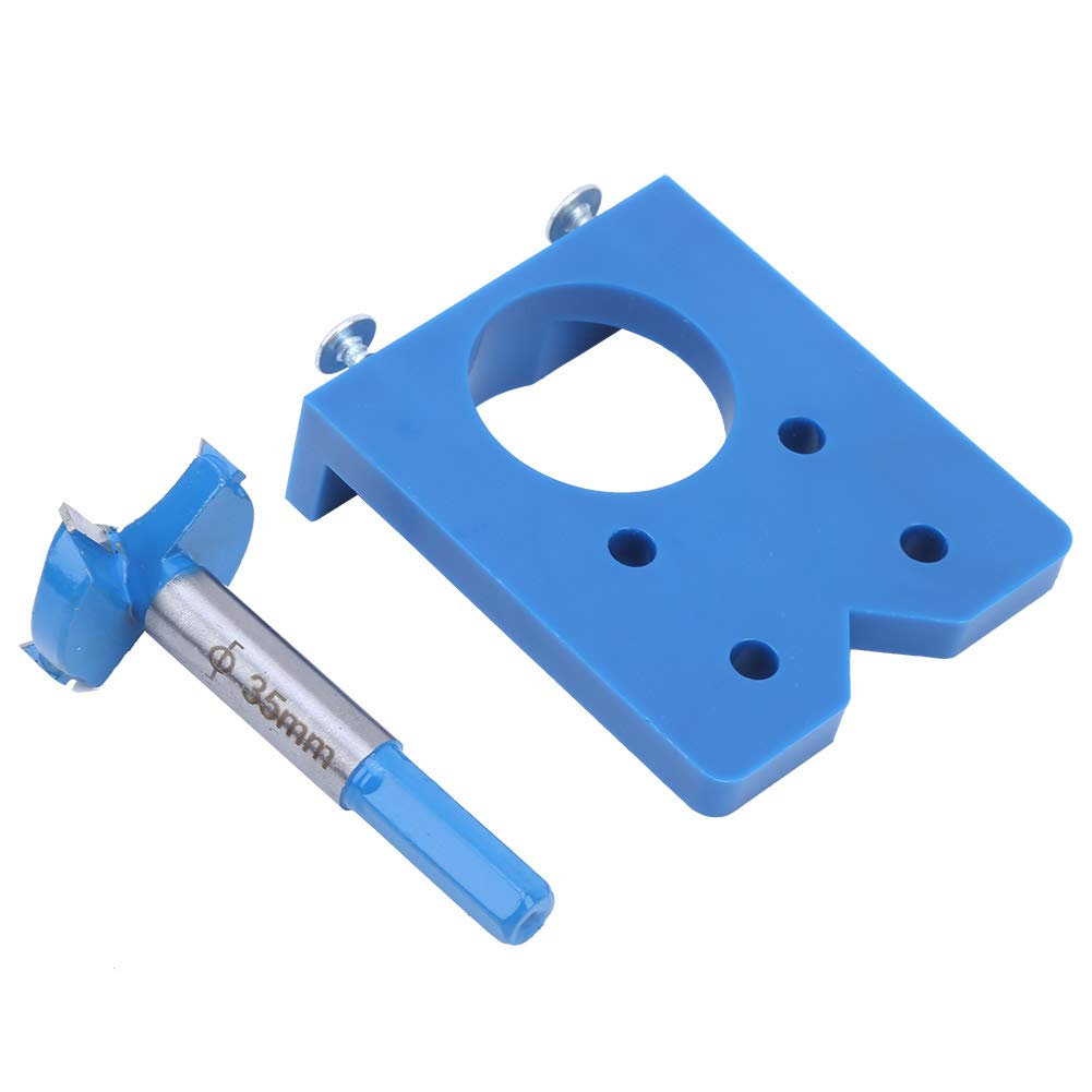 Oumefar 35mm Portable Hole Drill Kit - ABS Plastic Hinge Jig Kit for Cabinet Hinges - Blue Hinge Hole Opener - Perfect for DIY Cabinet Installation & Woodworking Projects
