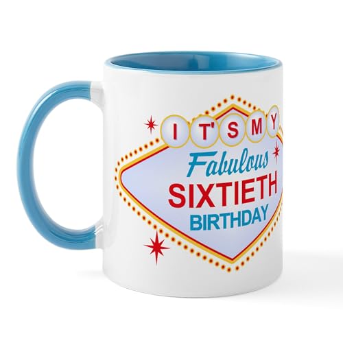 White/Blue Inside - Las Vegas Birthday 60 Mug