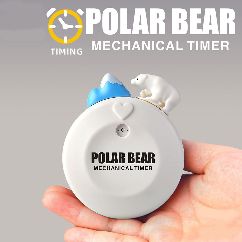 Cartoon Bear Shape 60-Minute Mechanical Kitchen Timer - Manual Cooking Alarm Clock for Baking, Study & Home Decor (Blue) | Perfect for Kids, Students & Chefs