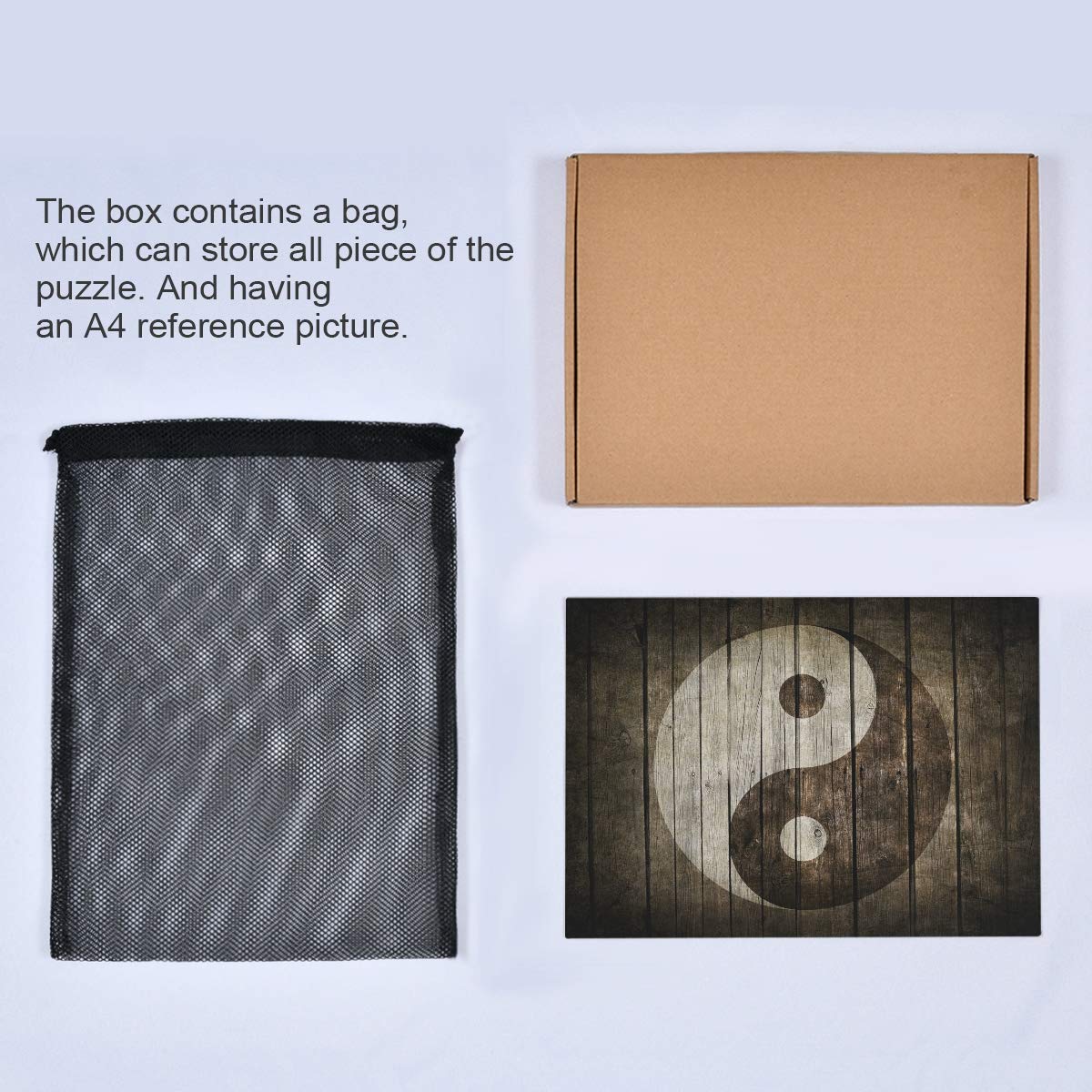 1000 Piece Yin Yang Wooden Jigsaw Puzzle for Adults & Kids - Challenging Brain Teaser for Family Game Night & Home Decor