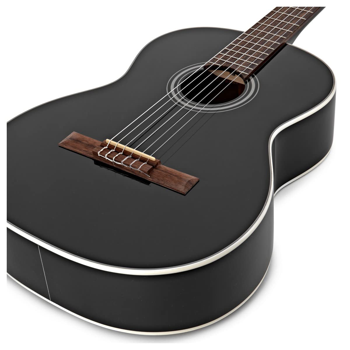Takamine GC2 Classical Guitar Bundle - Black with Foot Stool, Digital Tuner, Extra Strings & Polishing Cloth | Perfect for Beginners, Professionals & Home Performances