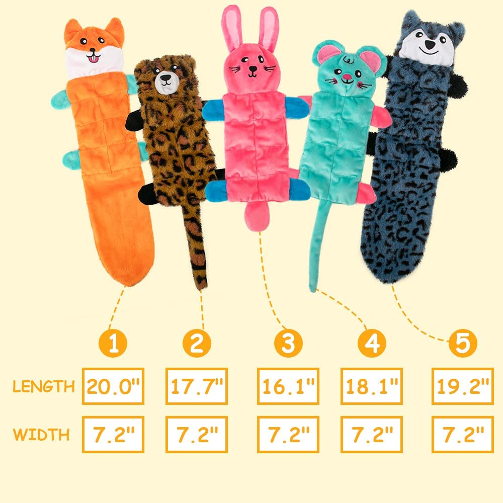 Durable No-Stuffing Dog Chew Toys with Crinkle & Squeaky Sounds - Teething Toys for Small, Medium & Large Breed Puppies - Interactive Plaything for Aggressive Chewers - Perfect for Birthday Gifts, Training & Playtime