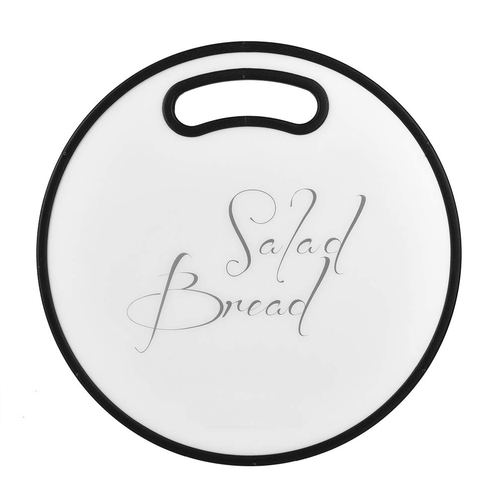Elegant Round White Plastic Cutting Board with Hanging Hole - Durable Kitchen Chopping Mat for Home, Sushi Restaurants, and Meal Prep