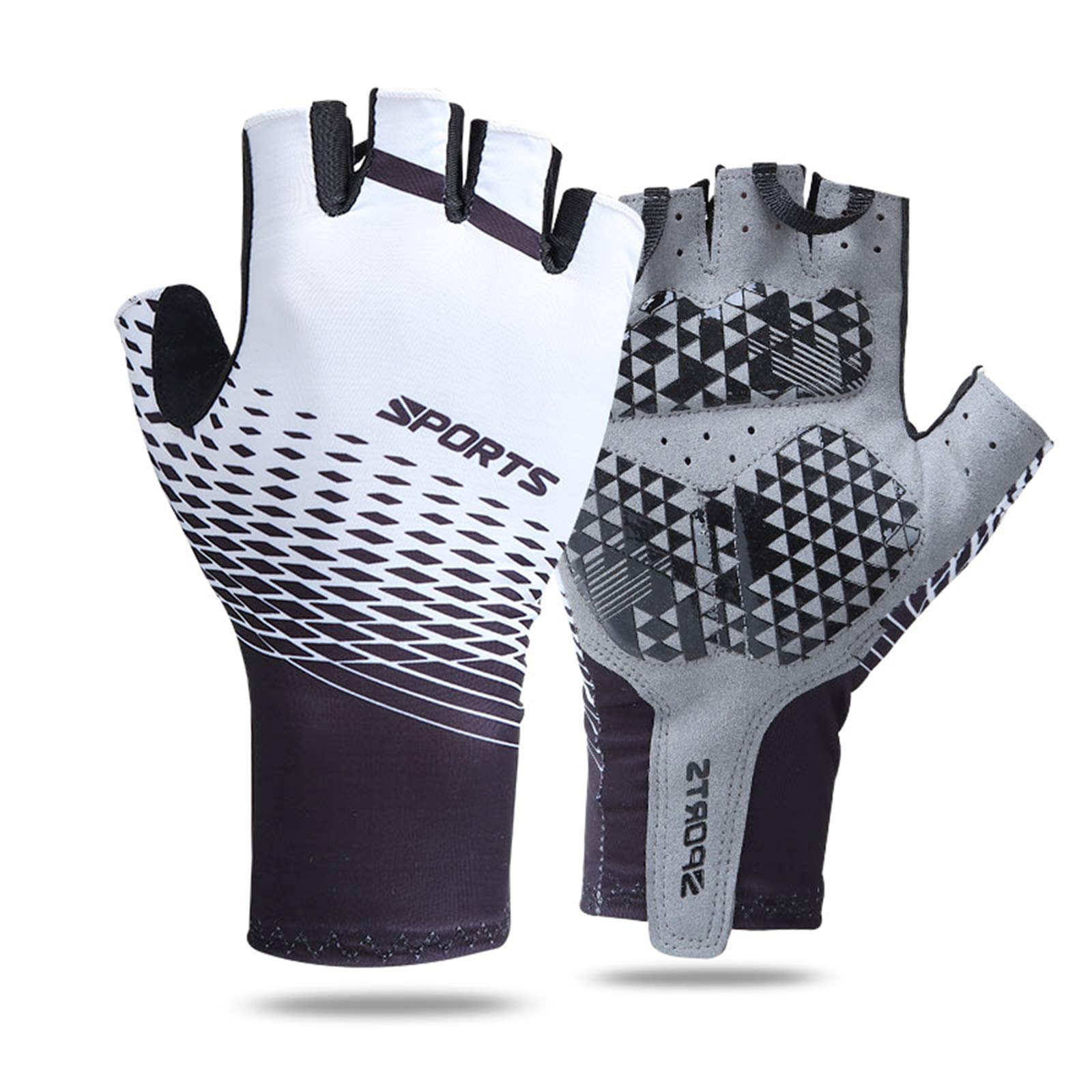 **Men's Half-Finger Cycling Gloves - Non-Slip, Shock-Absorbing & Breathable for MTB, Road Biking & Motorcycle - Unisex Outdoor Sports Gloves for Fitness, Running & Mountaineering**    *(Use Cases: Perfect for mountain biking, road cycling, motorcycle rides, gym workouts, trail running, and outdoor adventures.)*