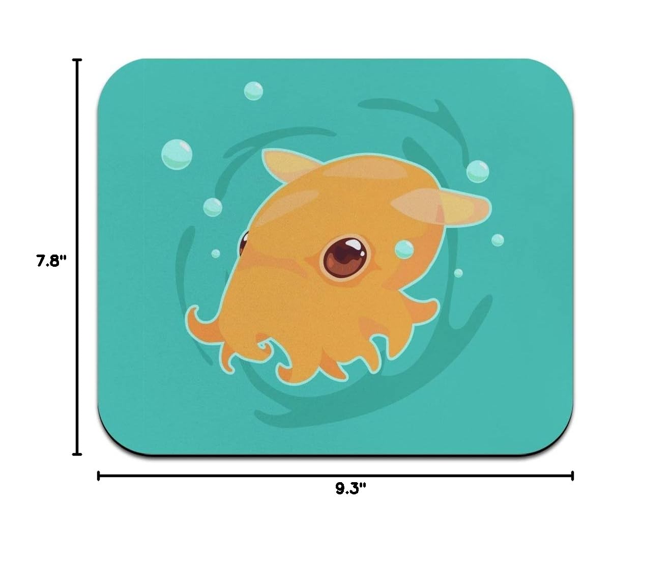 Cute Dumbo Octopus Low Profile Thin Mouse Pad - Non-Slip Gaming Mousepad for PC, Laptop, Office & Home Use - Perfect for Work, Gaming & Daily Computing