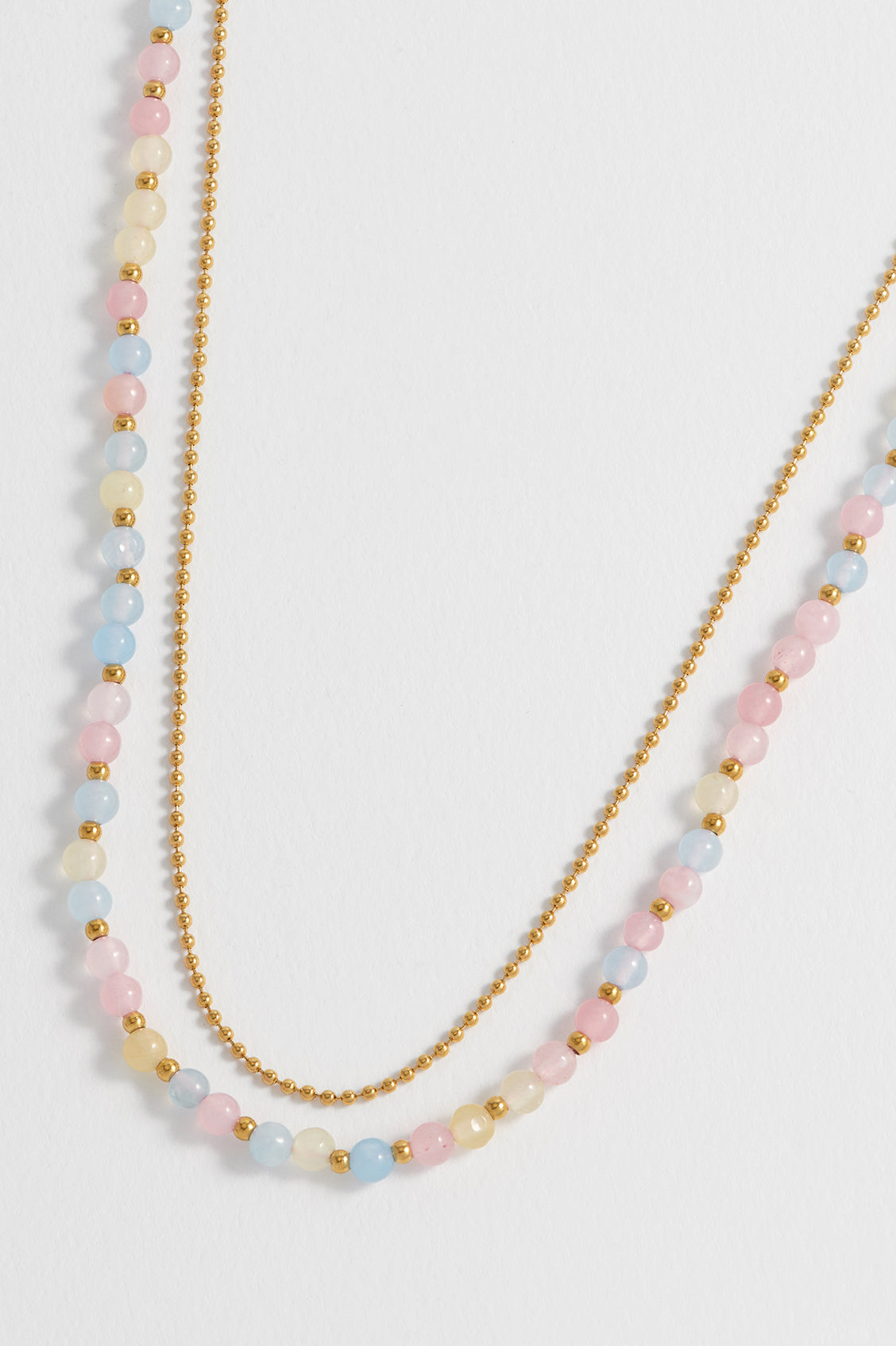 Pastel Multi Gemstone Double Layer Necklace for Women, Elegant Boho Jewelry Gift for Her - Perfect for Weddings, Parties & Everyday Wear