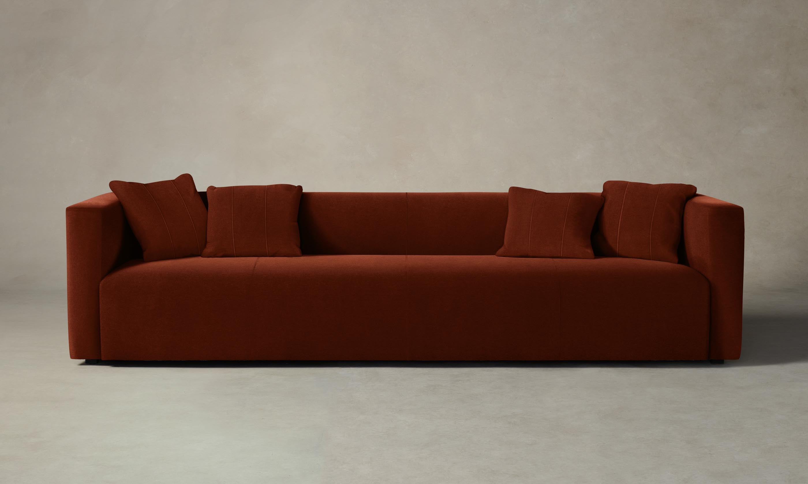 The Breuer Sofa - Premium Mohair Upholstery in Spice Color | Modern Living Room & Office Furniture for Stylish Comfort