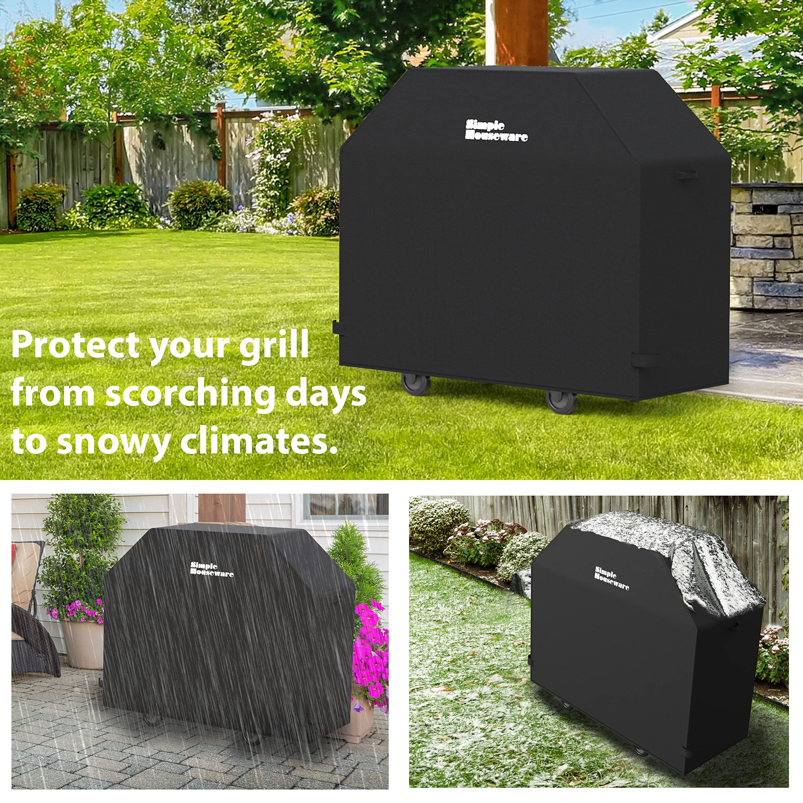Heavy Duty 58-Inch Waterproof BBQ Grill Cover - Weather-Resistant Polyester Gas Grill Protector for Outdoor Cooking & Backyard Parties