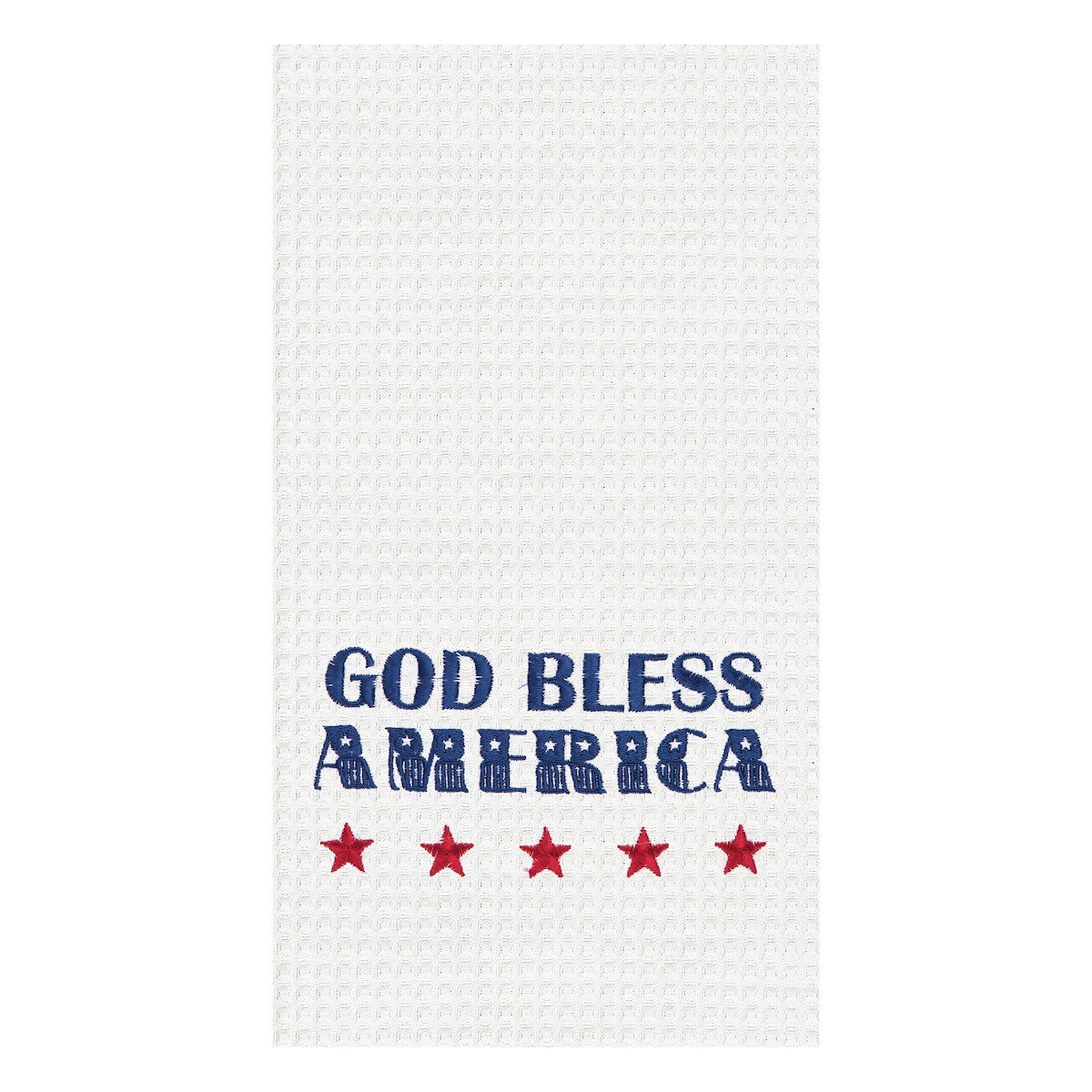 God Bless America Waffle Weave Kitchen Towel - Patriotic Red White Blue Dish Towel for 4th of July, Memorial Day, Labor Day Decor - USA Independence Day Americana Kitchen Decor - Perfect for Holiday Parties, Picnics & Patriotic Home Decor