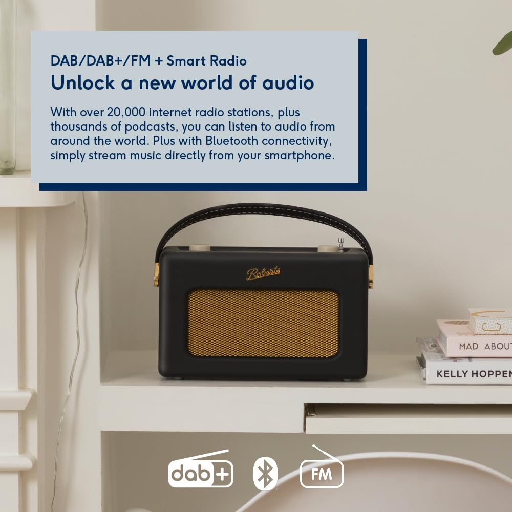 Roberts Revival iSTREAML FM/DAB/DAB+/Internet/Bluetooth Digital Radio - Black | Wireless Music Streaming for Home, Office & Outdoor Use