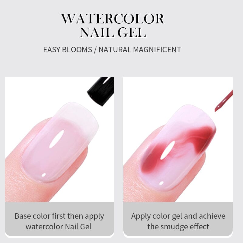 10ml Watercolor Nail Gel Polish - Long Lasting UV/LED Soak Off Gel for Nail Art, Manicure & Pedicure - Perfect for Home Salon, DIY Nail Designs & Professional Use