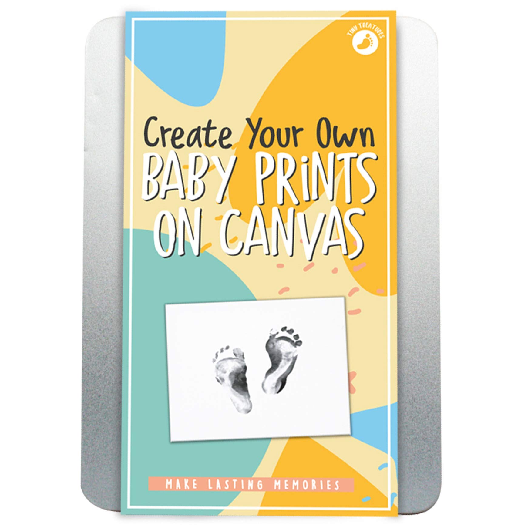 Baby Handprint & Footprint Keepsake Canvas Gift Box - Personalized Newborn Memory Art for Parents - Perfect for Baby Showers, Christenings & First Birthdays