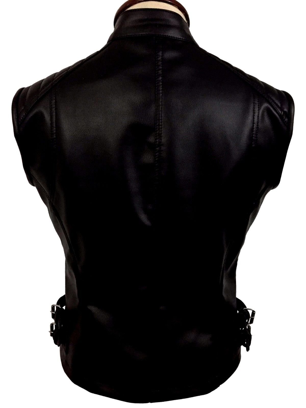 Genuine Black Sheep Leather Biker Vest for Women - Stylish Waistcoat for Motorcycle Riding & Casual Outfits