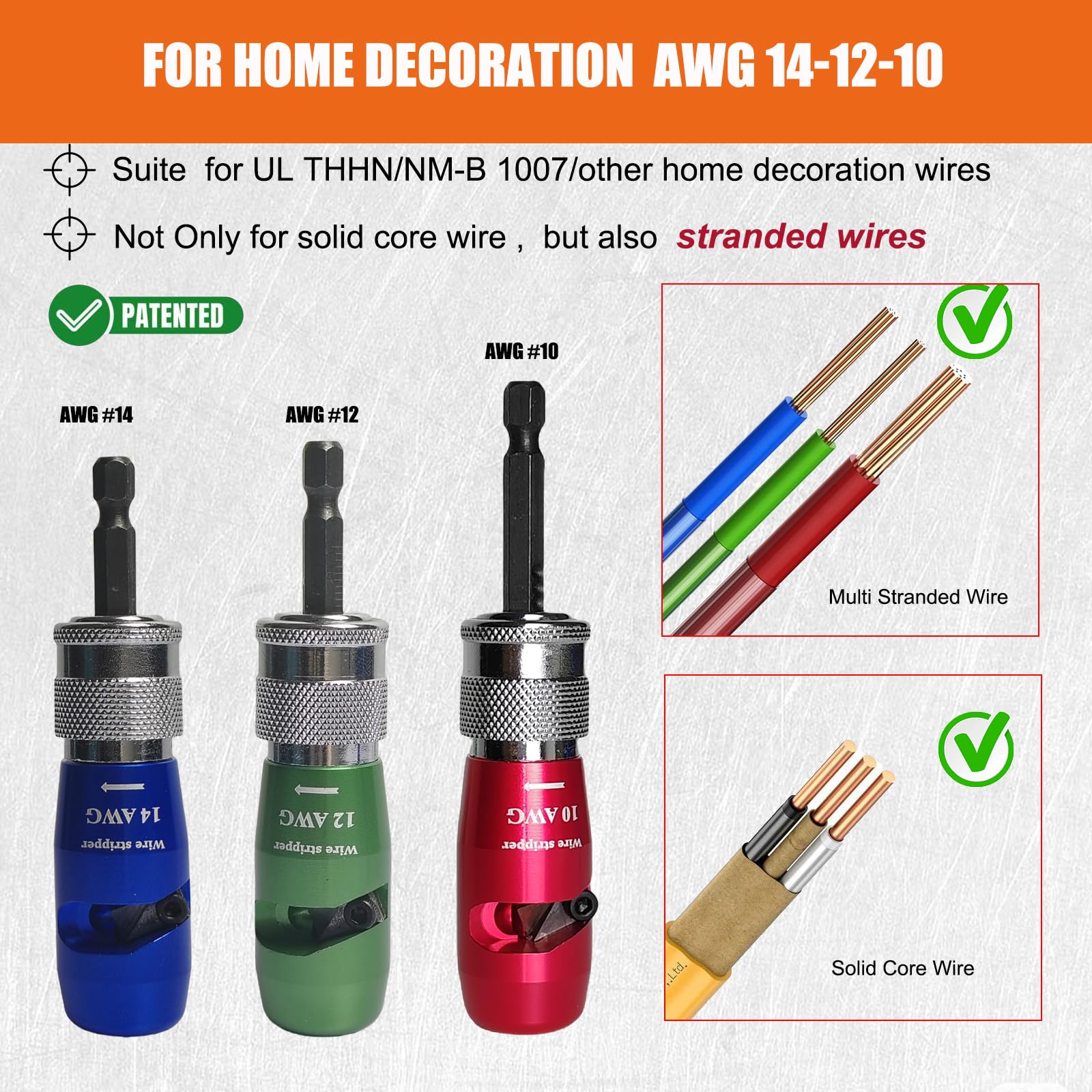Professional AWG 14-10 Gauge Wire Stripper & Twister Tool for Drill - Perfect for Electrical Wiring, DIY Projects & Home Repairs | US Standard Wire Nut Twister & Twisting Tool