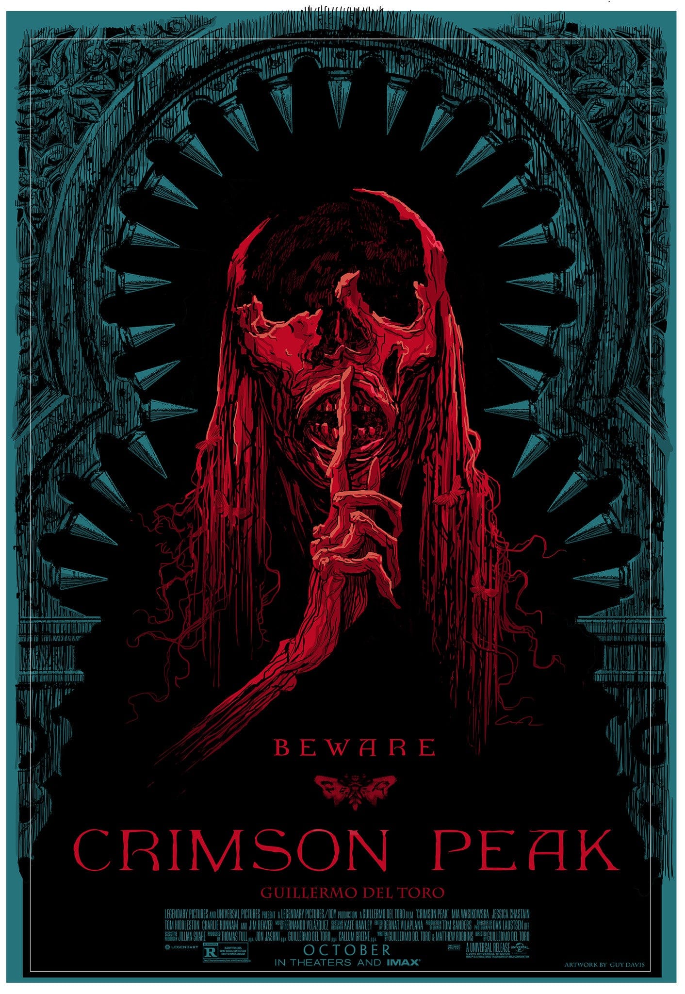 Crimson Peak Movie Poster - Gothic Horror Film Art Print - Perfect for Home Theater Decor, Office Wall Art & Halloween Party Decoration