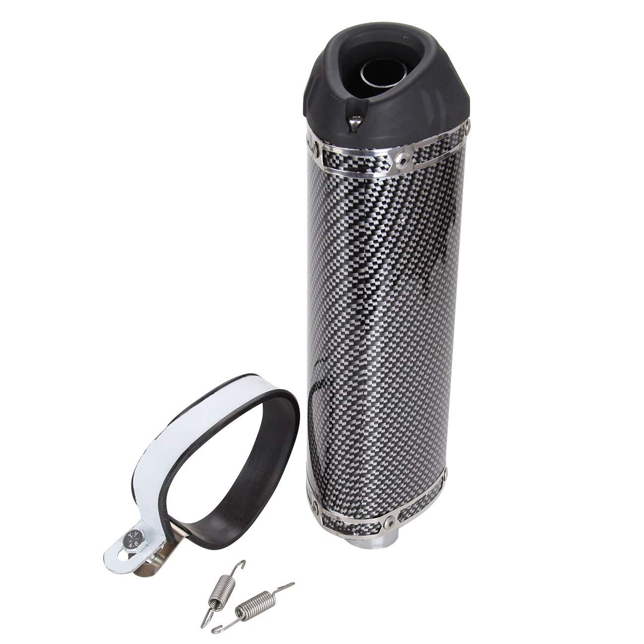 High-Performance 38mm Carbon Fiber Motorcycle Scooter Exhaust Muffler Pipe with Adjustable Silencer - Enhanced Sound Control & Style Upgrade for Street Bikes & Commuter Scooters
