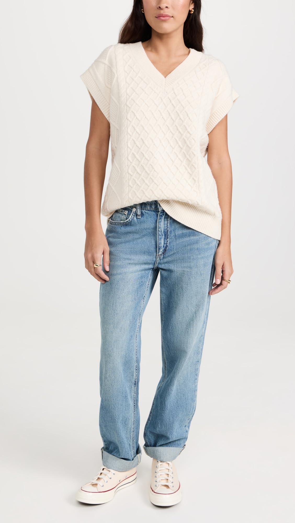 rag & bone Women's Featherweight Dre Low Rise Baggy Jeans - Comfortable Distressed Denim Pants for Casual Wear & Street Style Outfits