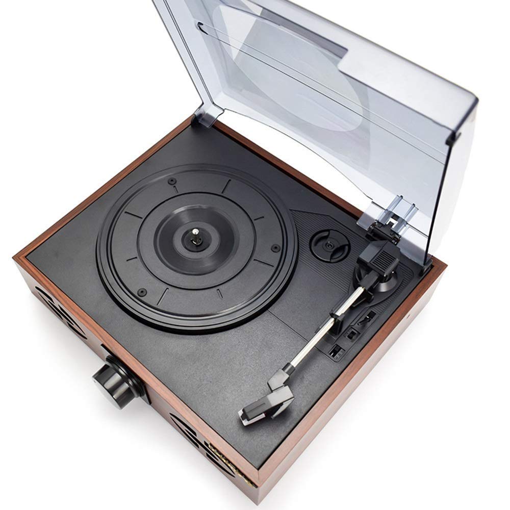 WSMLA Wireless Portable Record Player with Built-in Stereo Speakers - 3-Speed Belt-Drive Turntable for Vinyl Records | Perfect for Home, Office & Retro Music Lovers