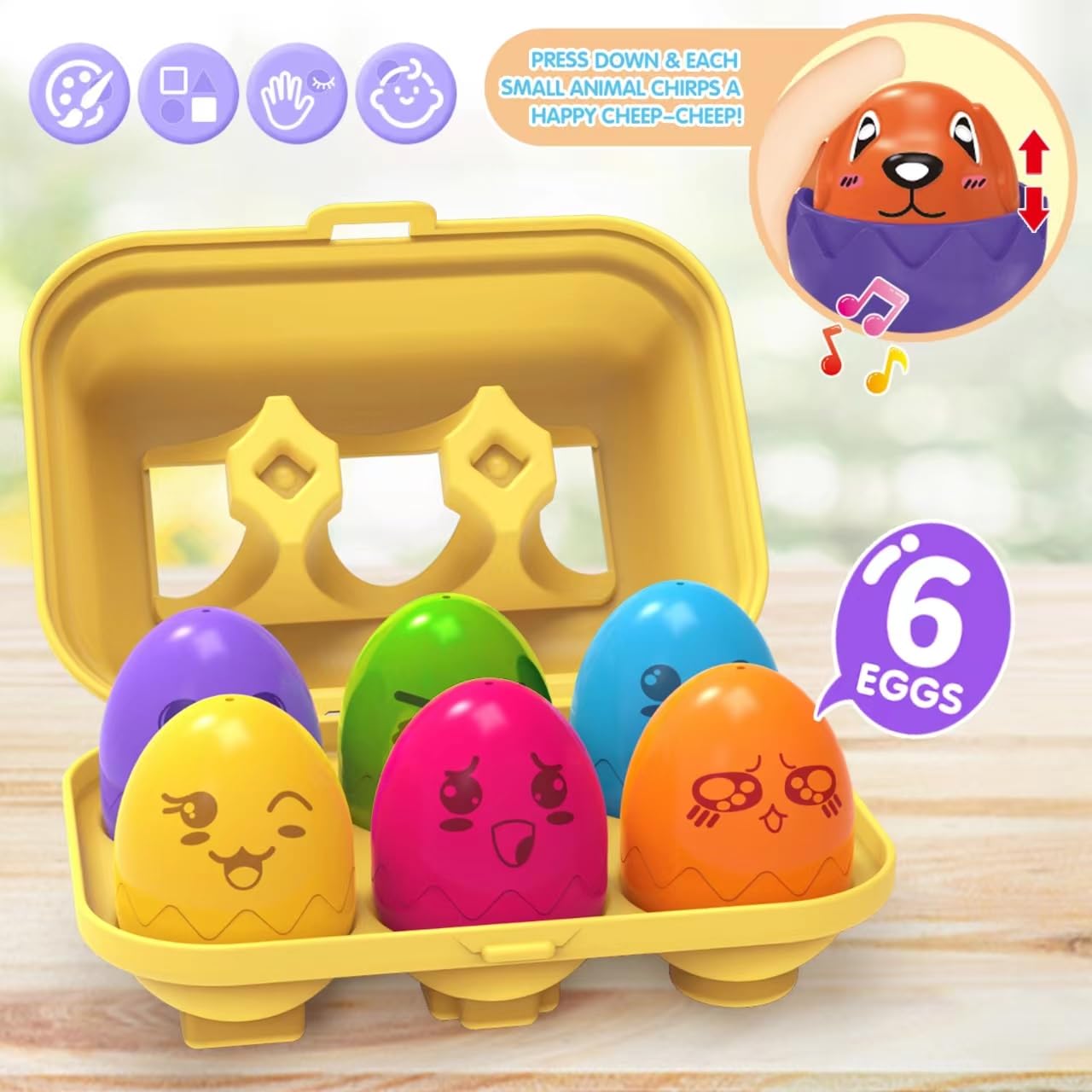 Montessori Animal Matching Eggs Toy for Toddlers 1-3 Years - Easter Basket Stuffers & Learning Sorting Game for Babies 6-18 Months | Perfect for Easter Gifts, Early Childhood Education & Sensory Play