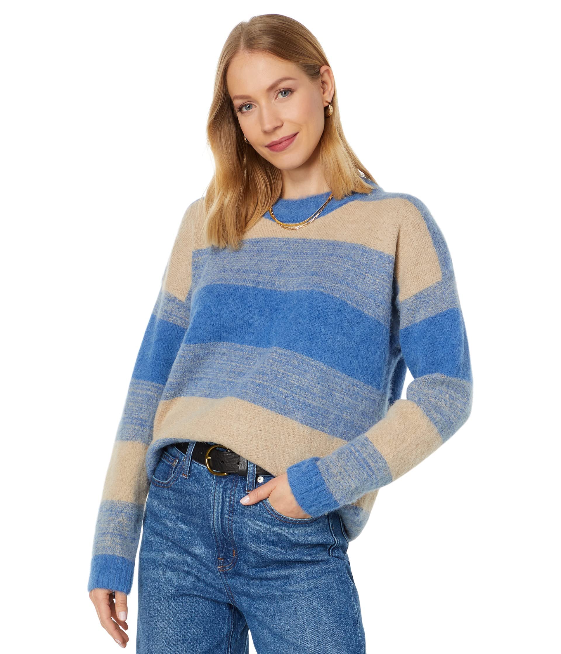 Madewell Fiji Space Dye Stripe Pullover Sweater | Women's Casual Knit Top | Perfect for Fall Layering & Cozy Outfits