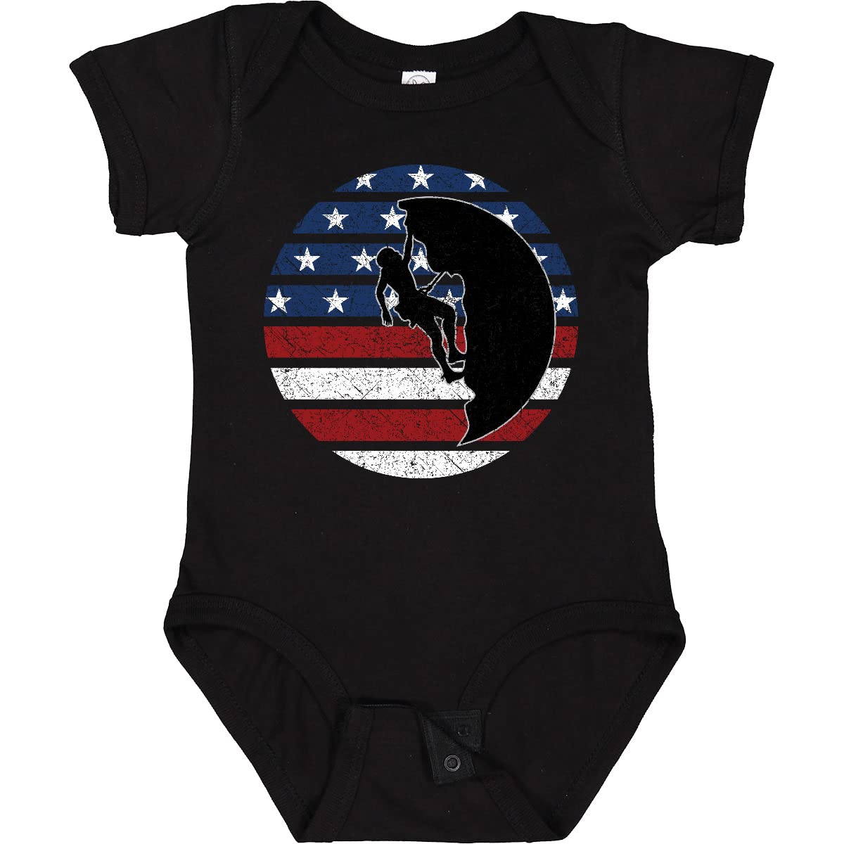 Inktastic Rock Climbing USA Flag Baby Bodysuit - Patriotic American Flag Onesie for Infants & Toddlers - Perfect for 4th of July, Memorial Day, and Outdoor Adventures