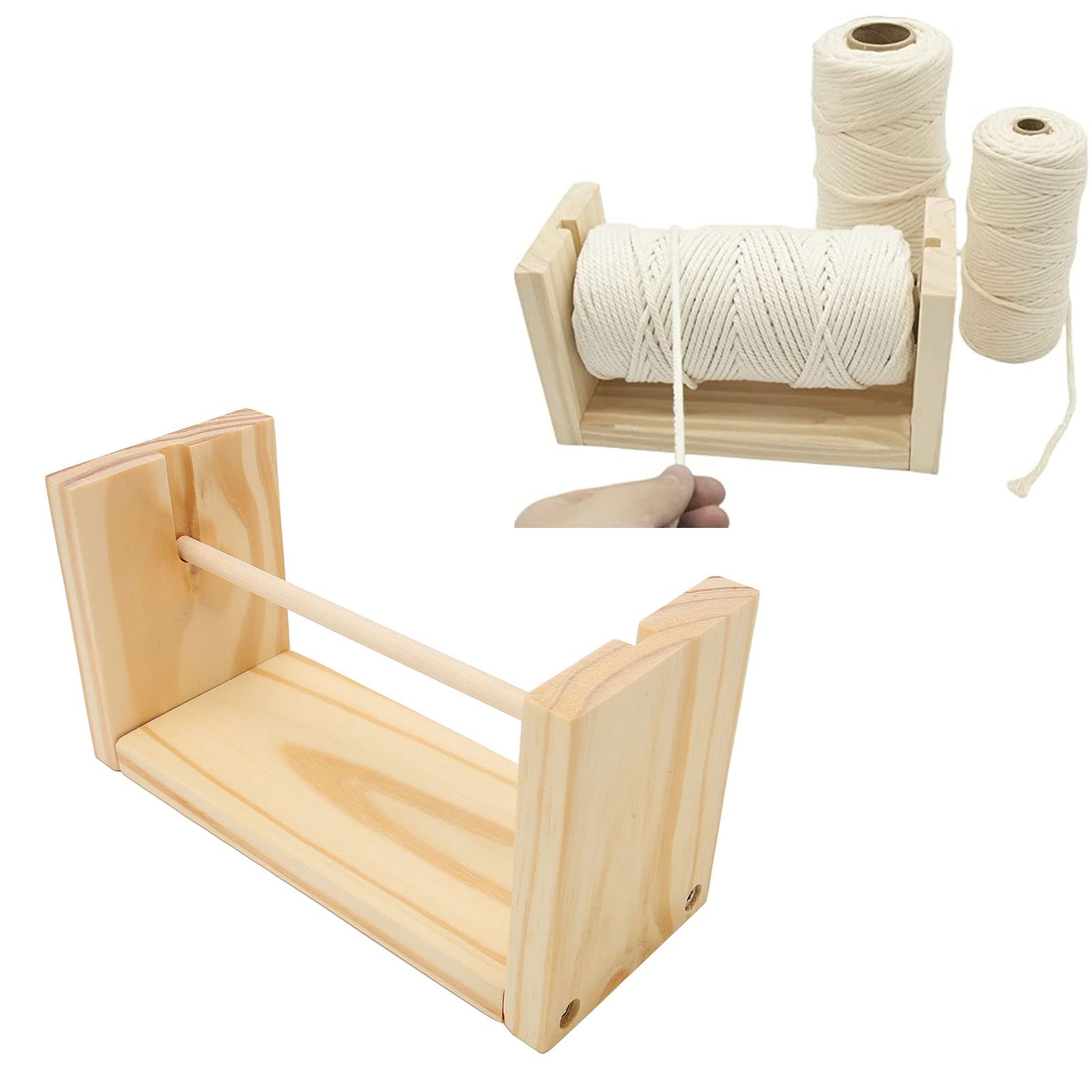 Premium Wooden Horizontal Yarn Holder - Tangle-Free Crochet & Knitting Yarn Stand for Smooth Sewing & Embroidery | Durable Craft Organizer for Efficient Crocheting, Knitting Projects at Home