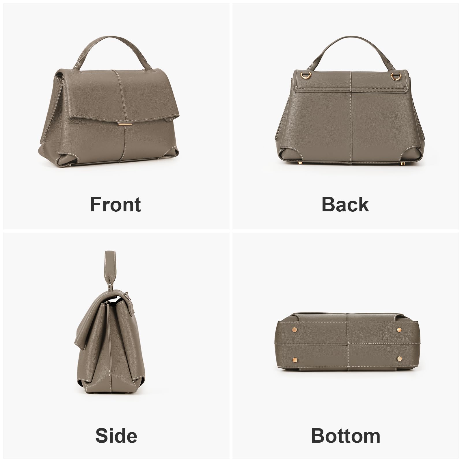 Luxury Faux Leather Top Handle Bag for Women - Work & Business Tote Purse