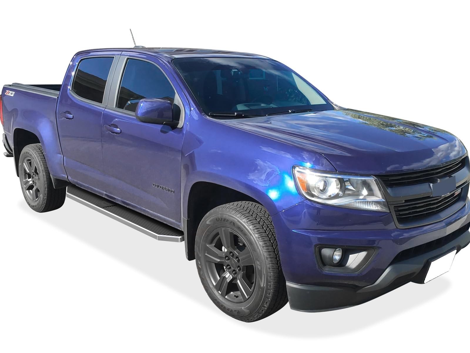 APS Polished Running Boards for 2015-2025 Chevy Colorado & GMC Canyon Crew Cab | 6-Inch Wide 304 Stainless Steel Side Steps | Durable Truck Accessories for Off-Road & Daily Driving