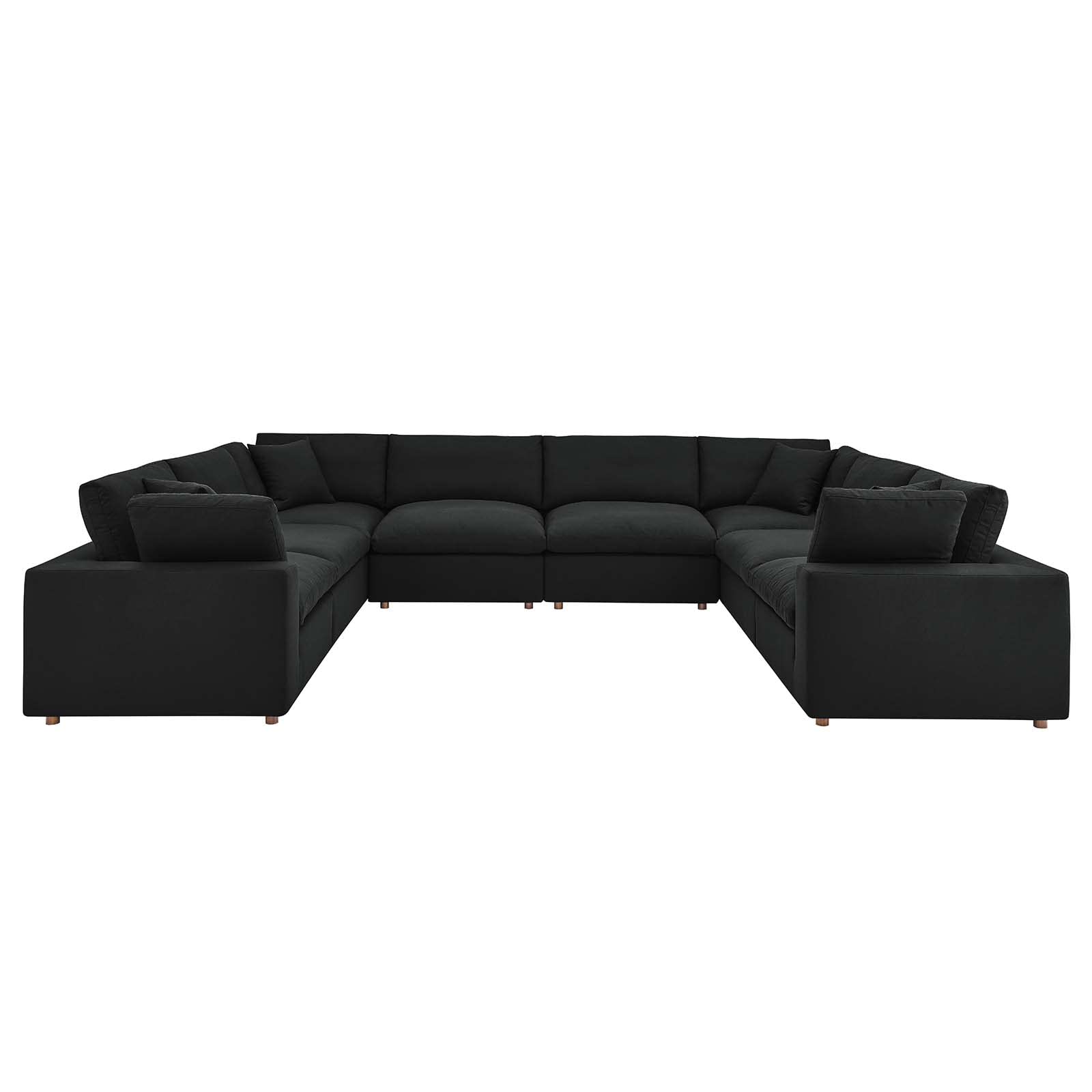 Modway Commix Down-Filled Overstuffed 8-Piece Sectional Sofa Set - Plush Upholstered Living Room Furniture for Large Spaces & Family Gatherings