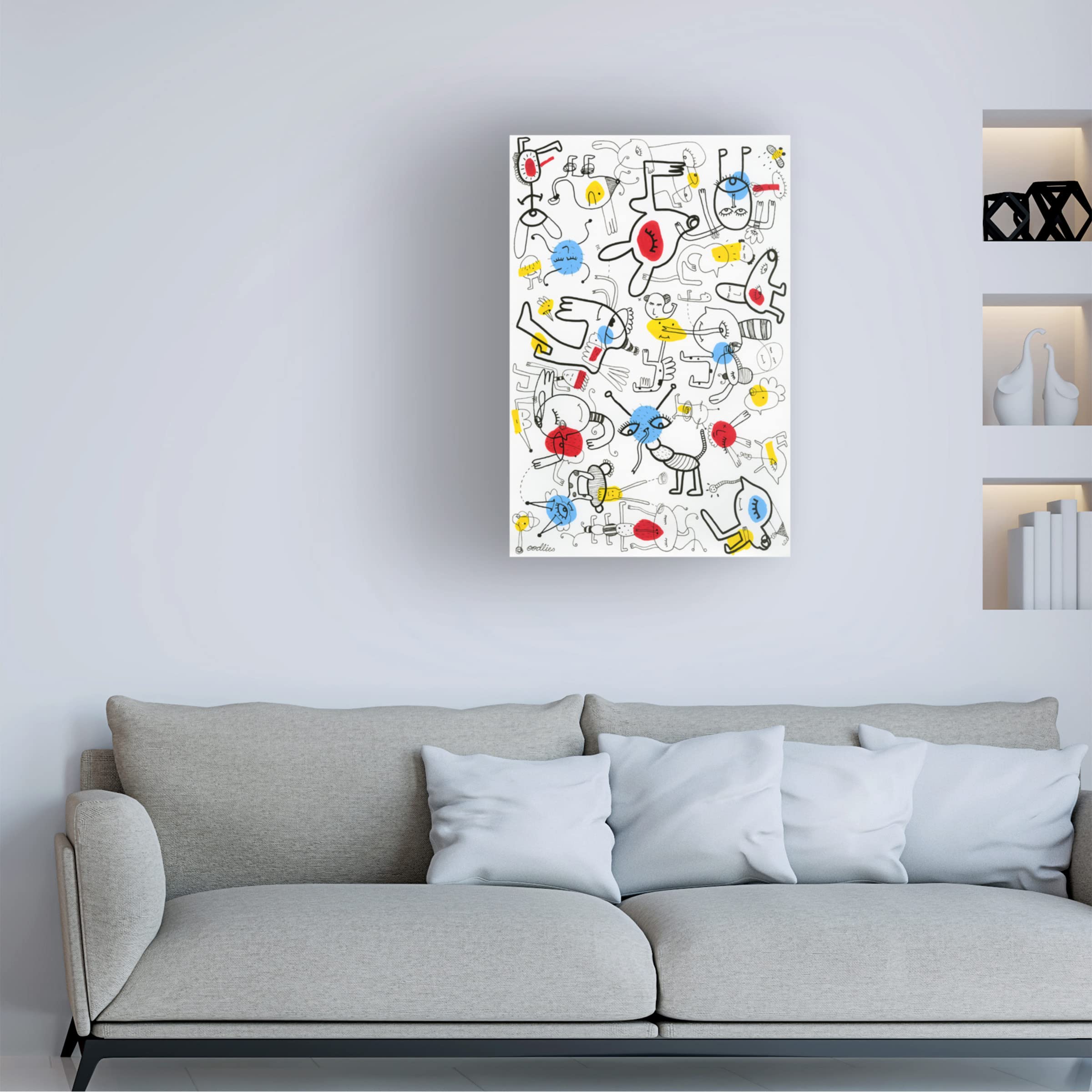 Nigel No Mates Canvas Wall Art by Oodlies - Funny Home Decor for Living Room, Bedroom & Office - Trademark Fine Art Collection