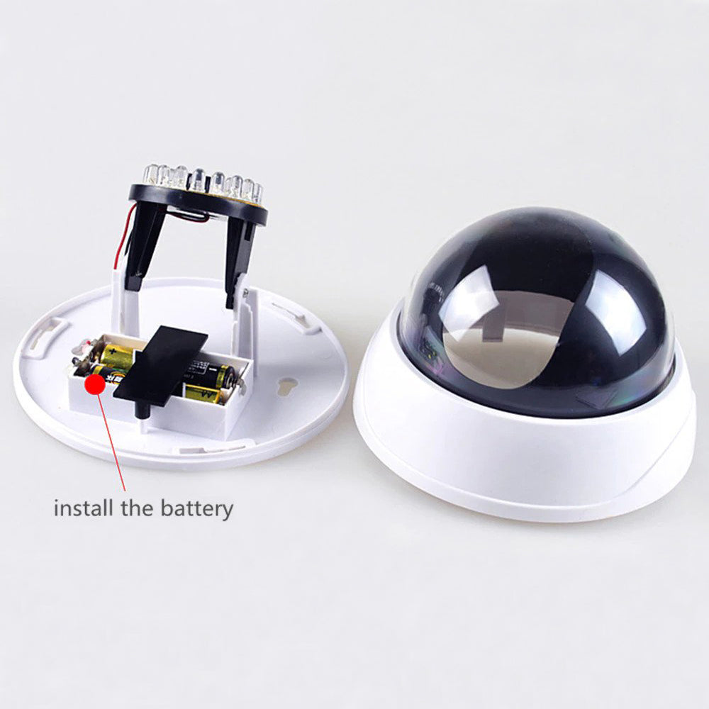 Dummy CCTV Dome Security Camera with 28 Red LED Lights - Fake Surveillance Camera for Home, Office & Business Security