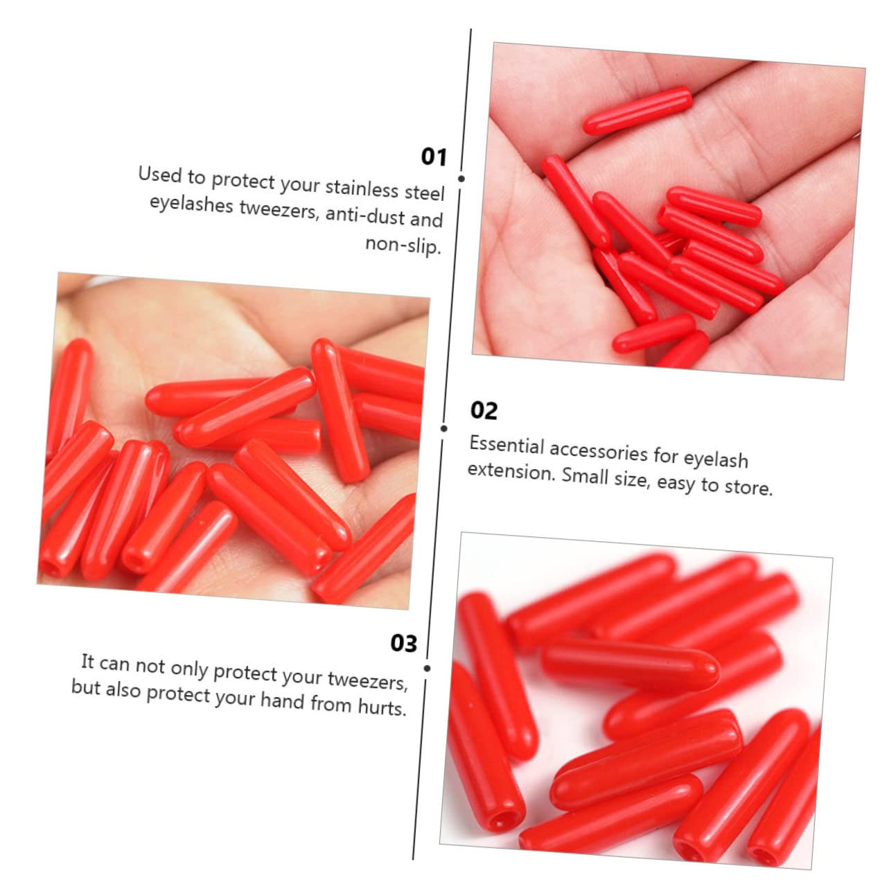 200 Pcs Red Tweezer Tip Protectors - Disposable Grafting Tweezers Caps & Eyelash Extension Covers - Perfect for Lash Clusters, Eyelash Extensions, and Beauty Salon Use