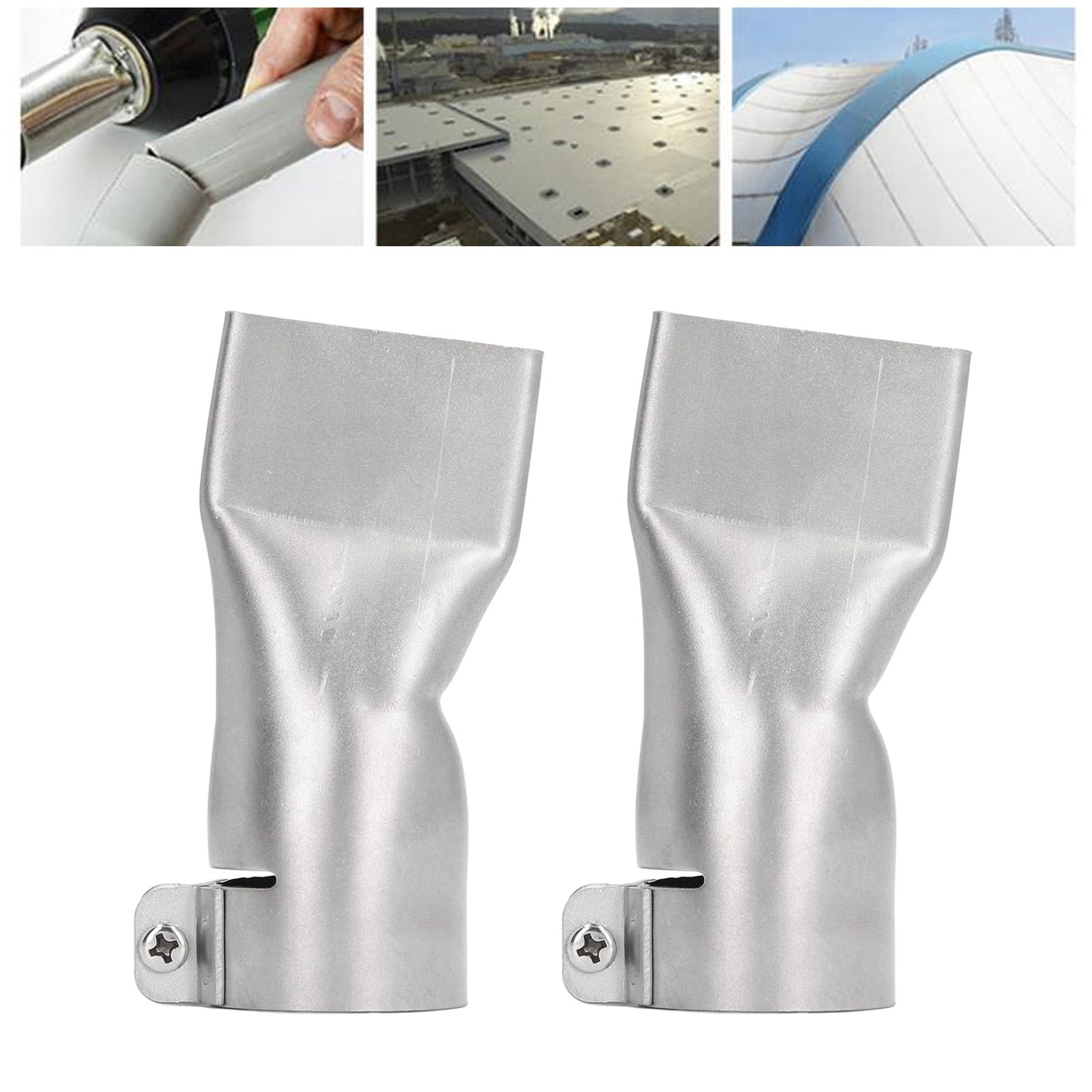 2Pcs 40mm Stainless Steel Flat Wide Mouth Welding Nozzle - Heat Resistant Heat Gun Tip for PP, PVC & Plastic Sheets - Perfect for DIY Repairs, Plastic Welding & Craft Projects