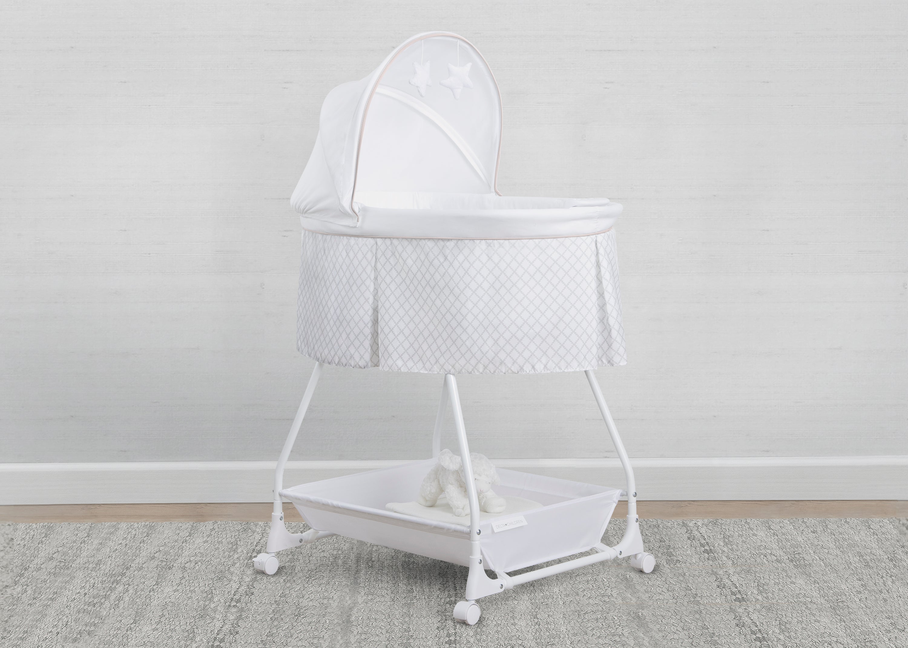 Premium Deluxe Soothing Dreams Bassinet - Ultra Soft Baby Crib with Gentle Rocking Motion & Night Light - Perfect for Nursery, Bedroom Co-Sleeping & Newborn Naptime
