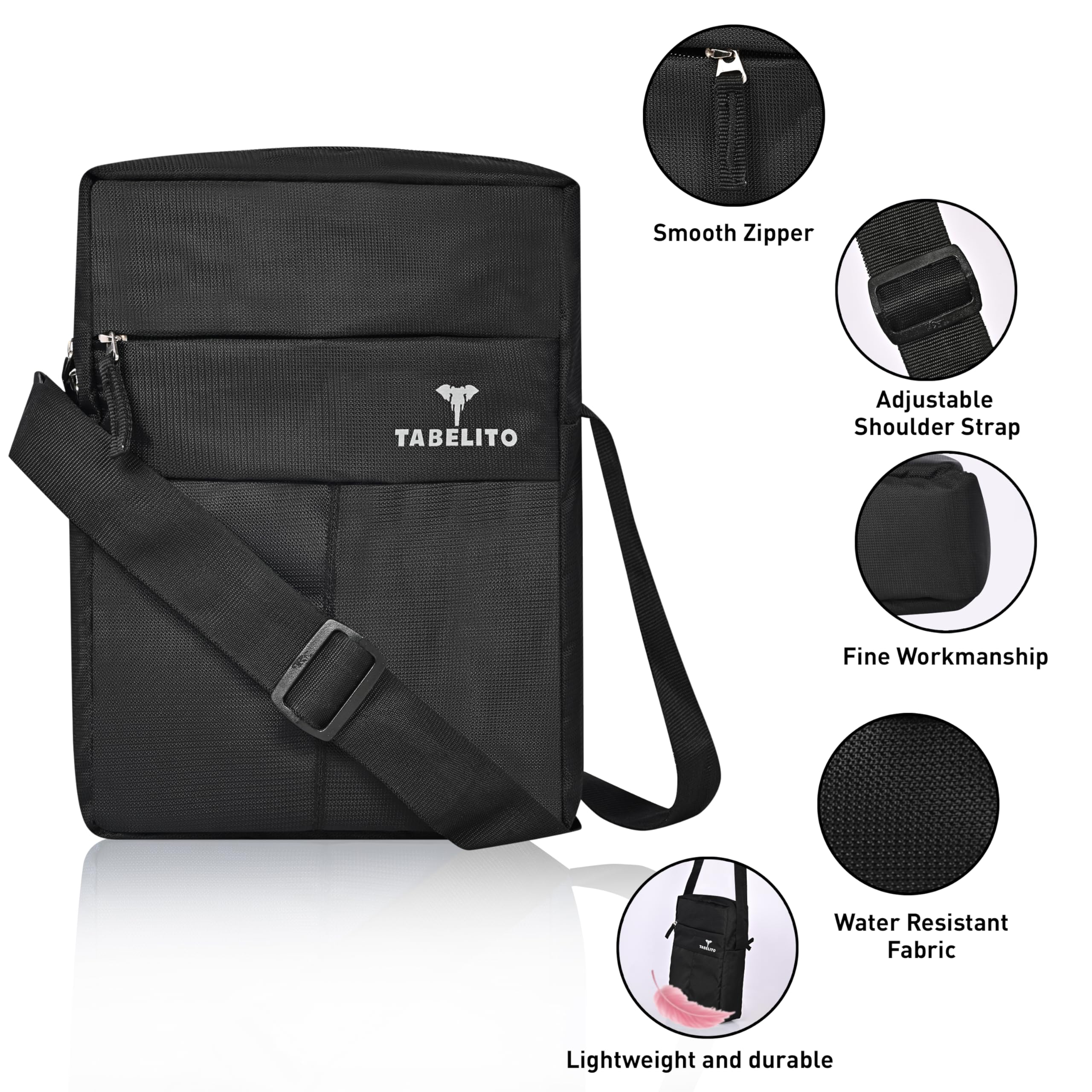 TABELITO Waterproof Crossbody Bag for Men & Women - Adjustable Shoulder Strap, Travel & Everyday Use - Fits Tablet, Phone, Wallet, Passport, Cash & Cards | Perfect for Commuting, Shopping & Travel Adventures