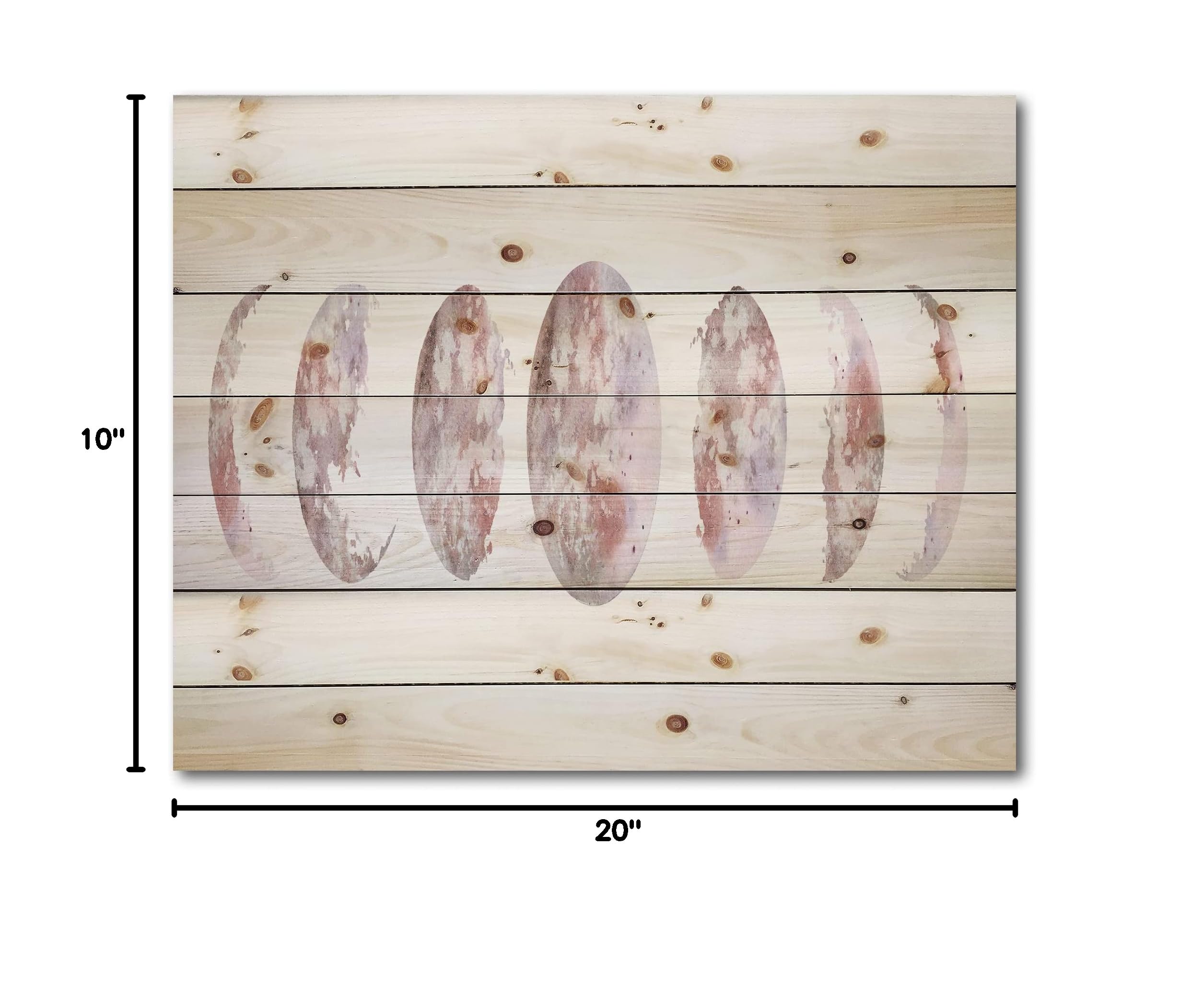 DesignQ Moon Phases Wood Wall Art - Modern Pink Astronomy Decor, Large Contemporary Space-Themed Pine Wood Wall Panels for Living Room, Bedroom & Office Decor