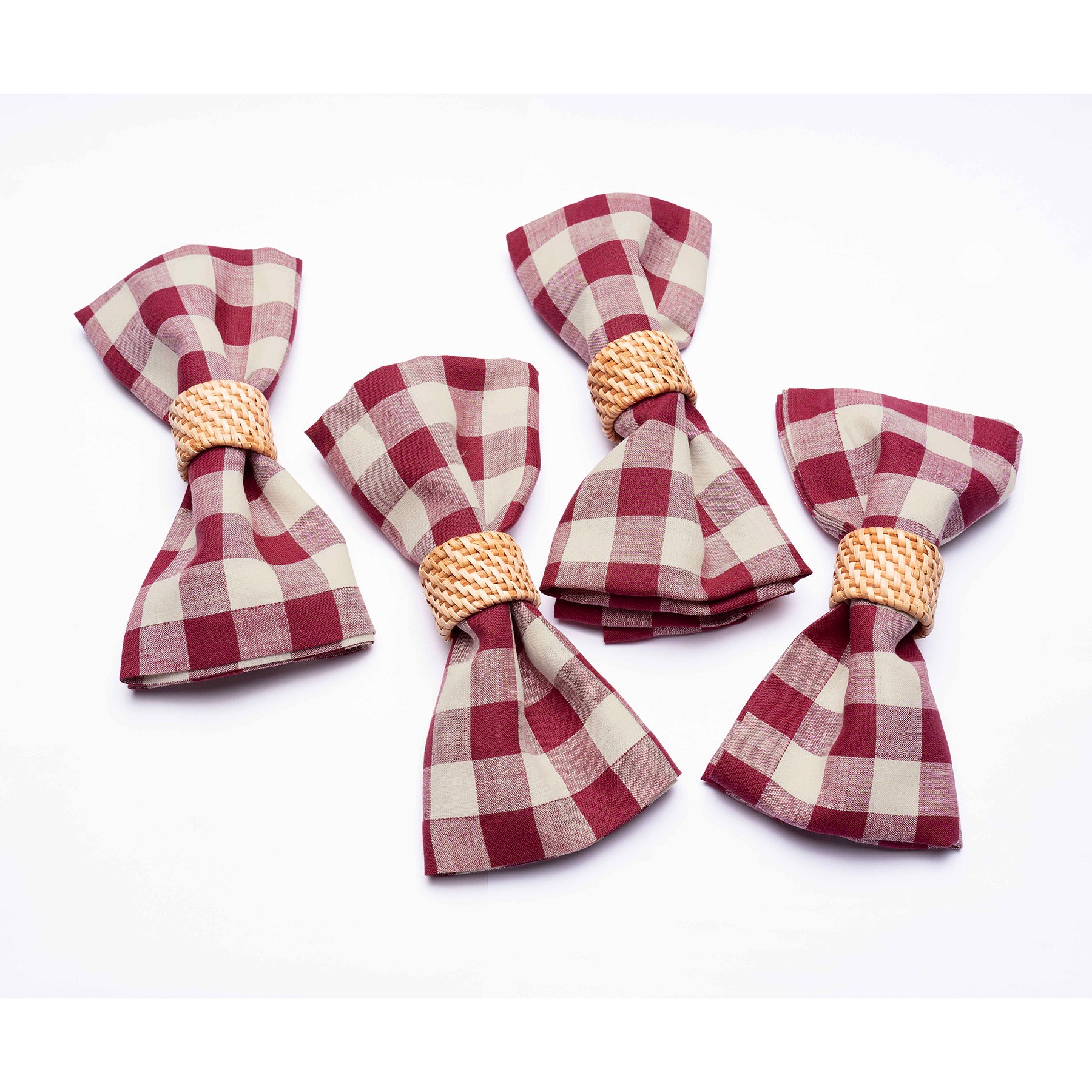 Morgan Check Napkins, Set of 4 - Premium Cotton Table Napkins for Dinner Parties, Weddings & Everyday Use